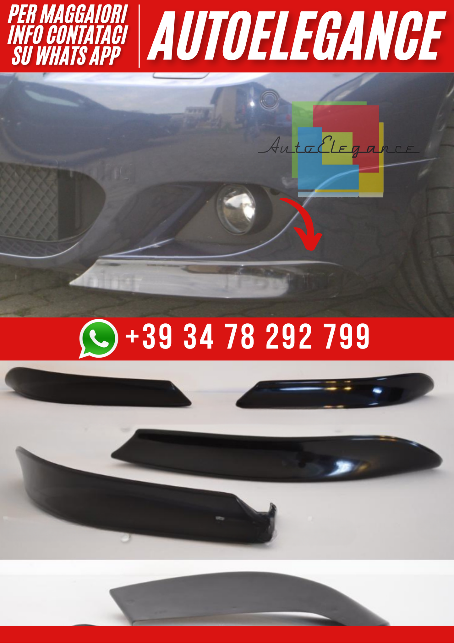 ❤️ Splitter Flaps Anteriori BMW Serie 5 E60/E61 M-Pack (2003–2010)❤️