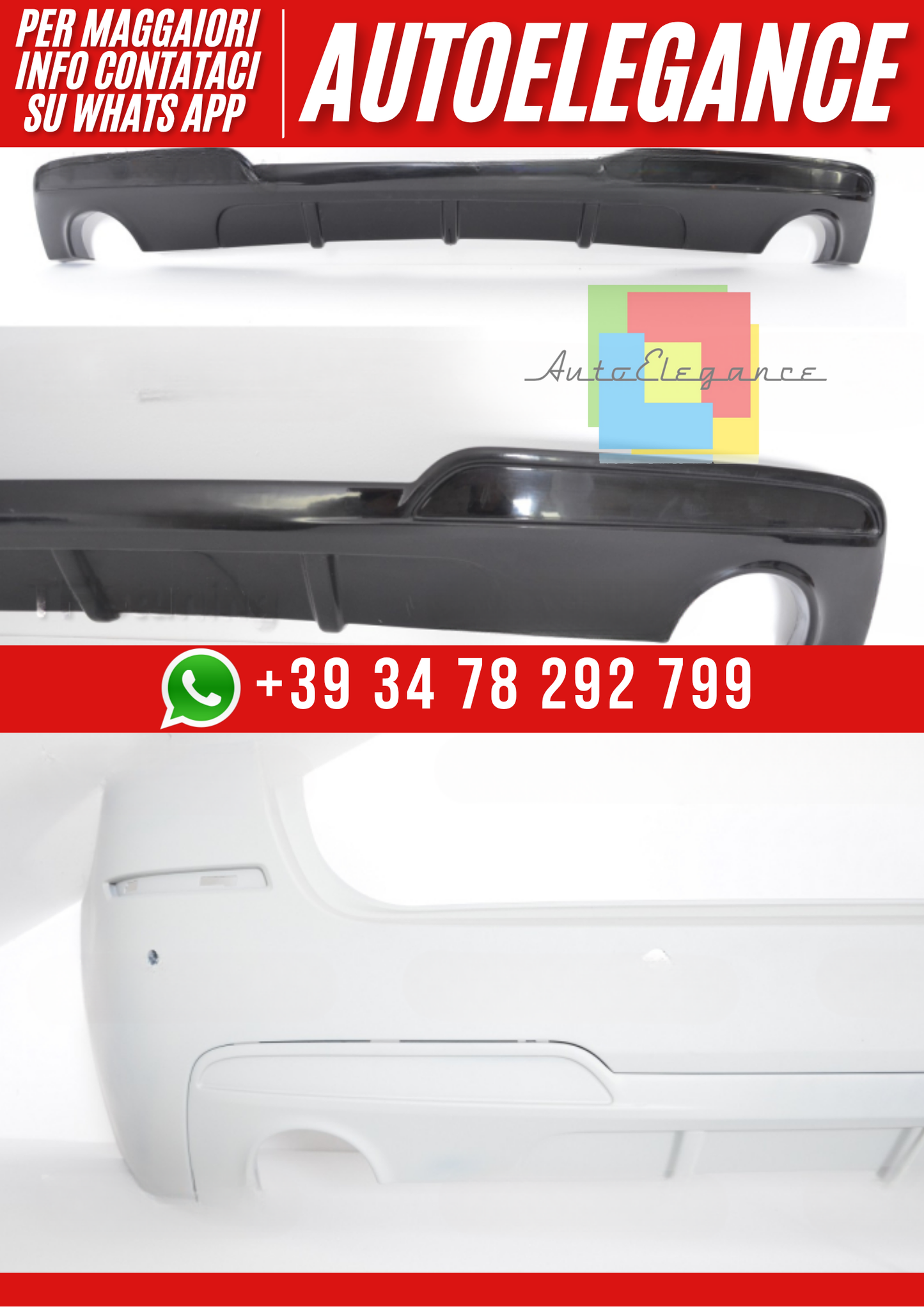 ❤️ Diffusore Posteriore per BMW Serie 5  BMW F10 F11 Mpack v2❤️