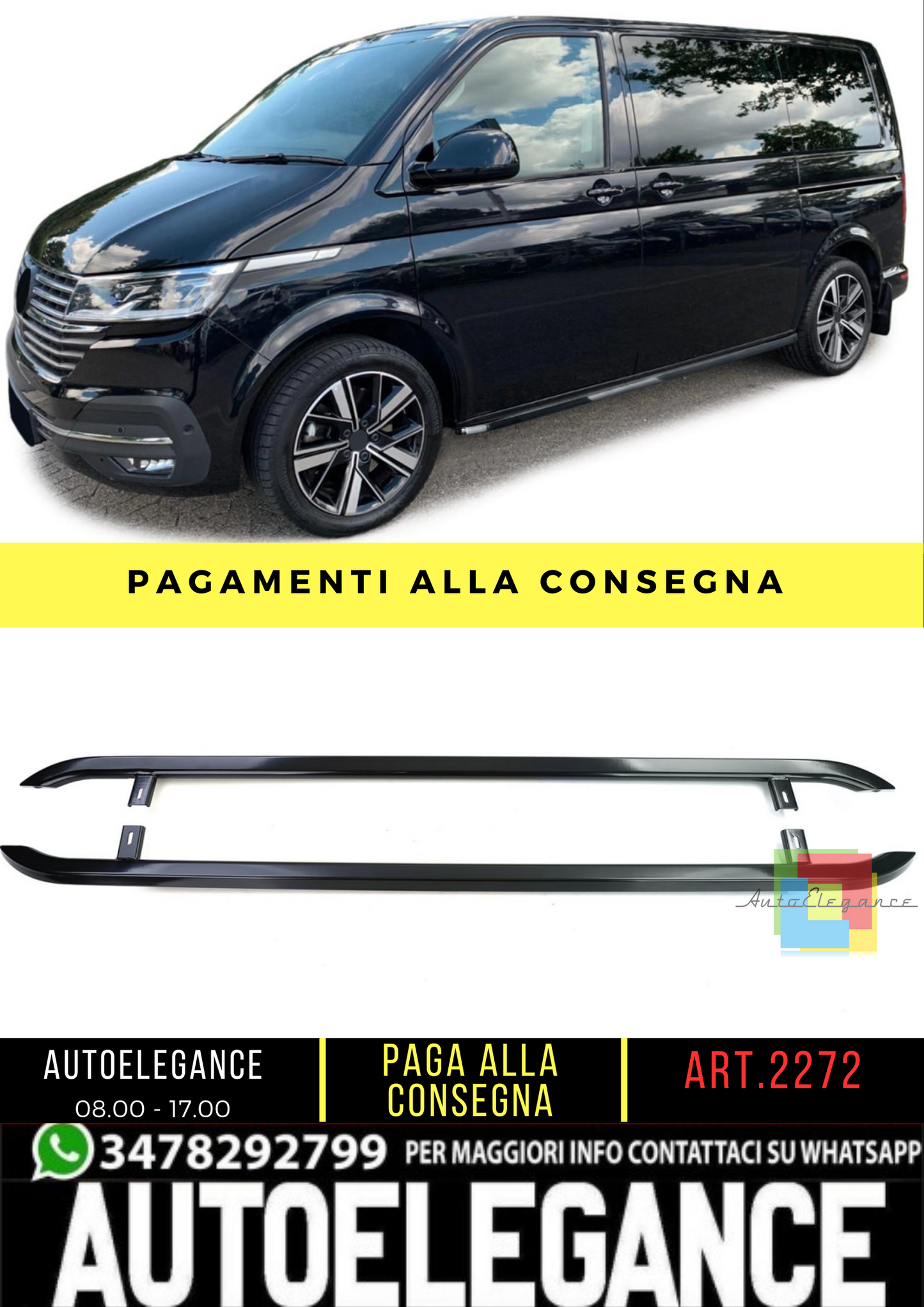 💕 Pedane adatte per VW T5 T6 T6.1 inox nero per passo corto 💕