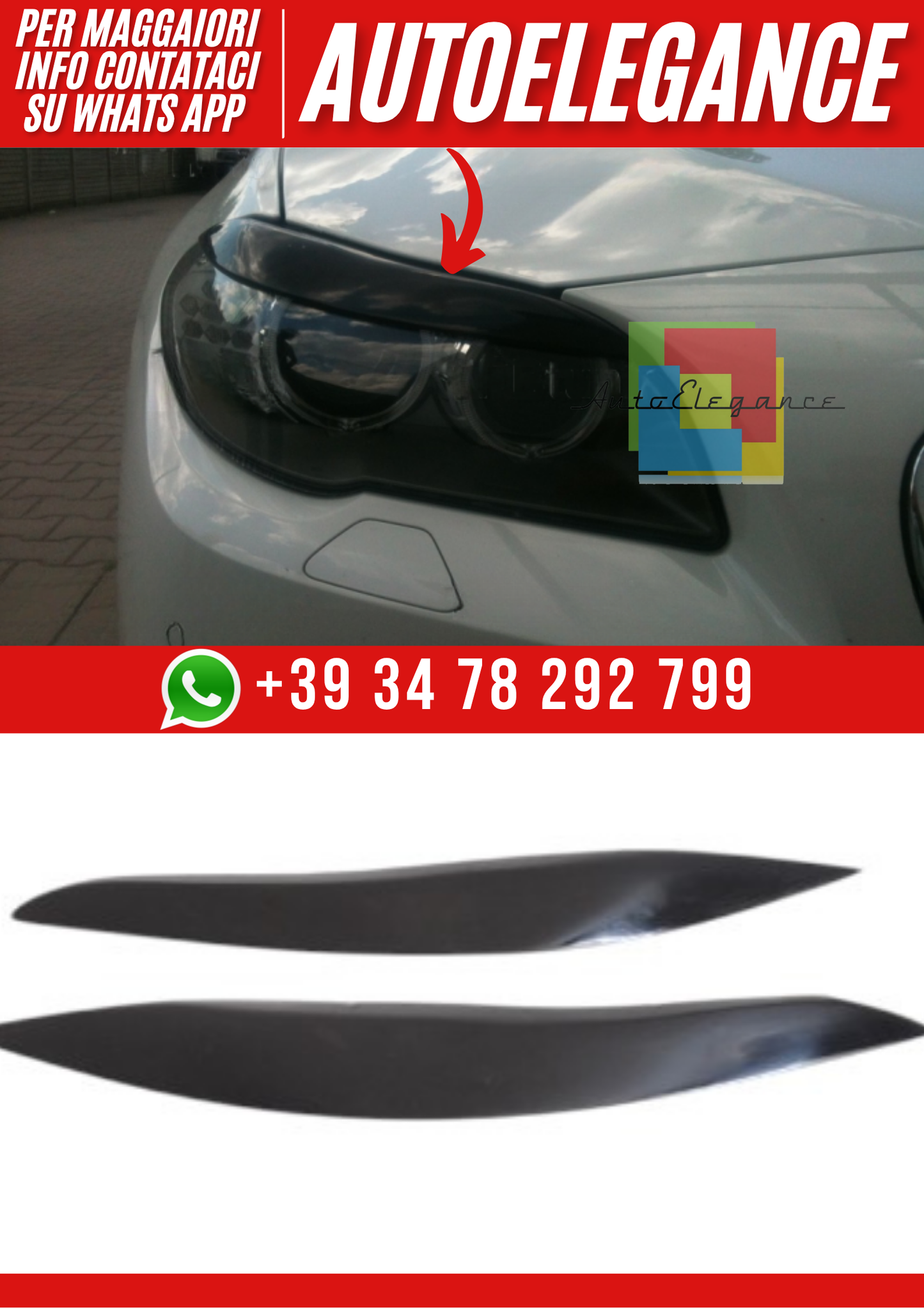 ❤️Palpebre fari anteriori compatibili con BMW Serie 5 F10/F11 (2010–2017)❤️