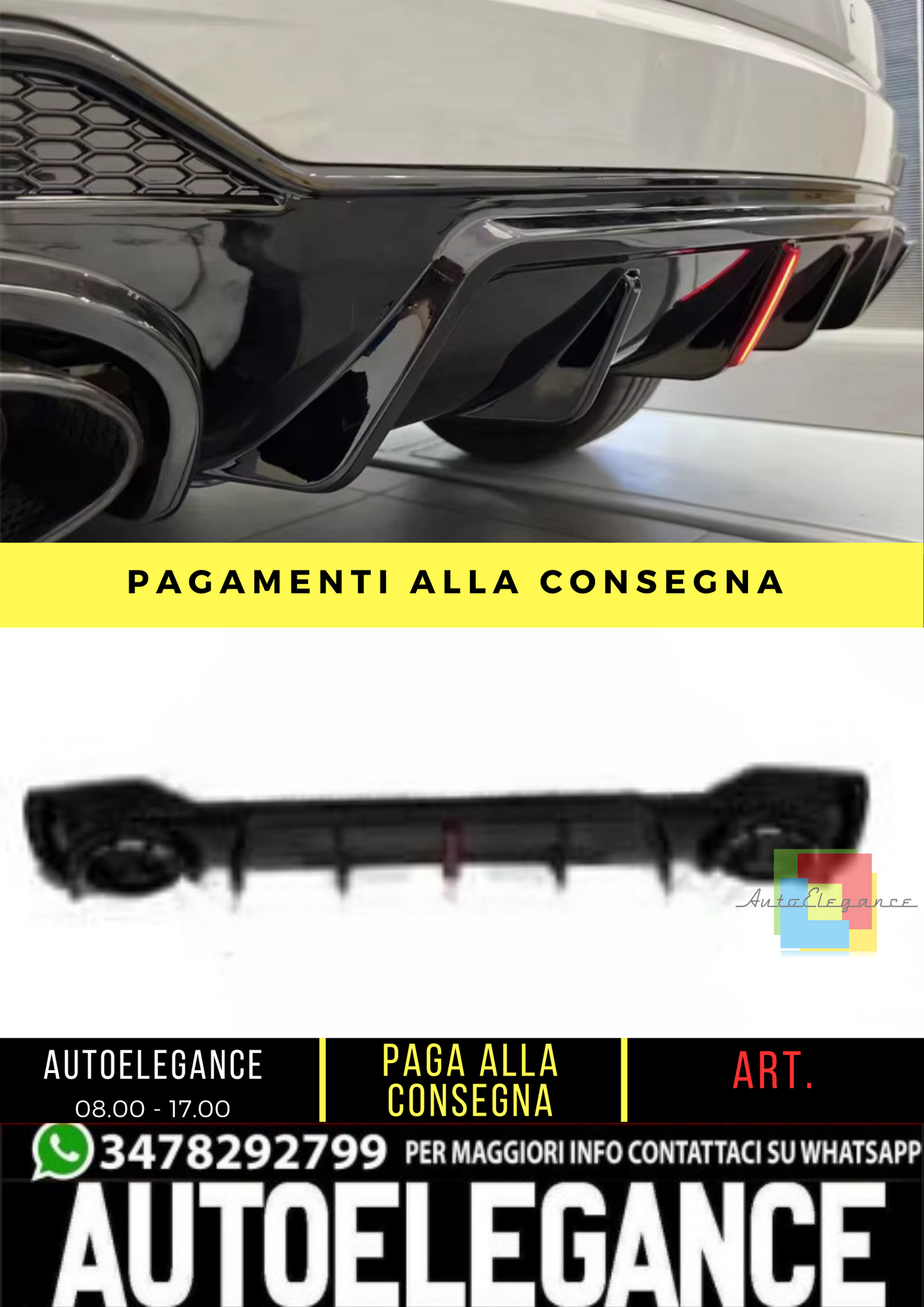 🔥 DIFFUSORE ADATTO PER AUDI Q3 S-LINE SOLO PER SUV🔥