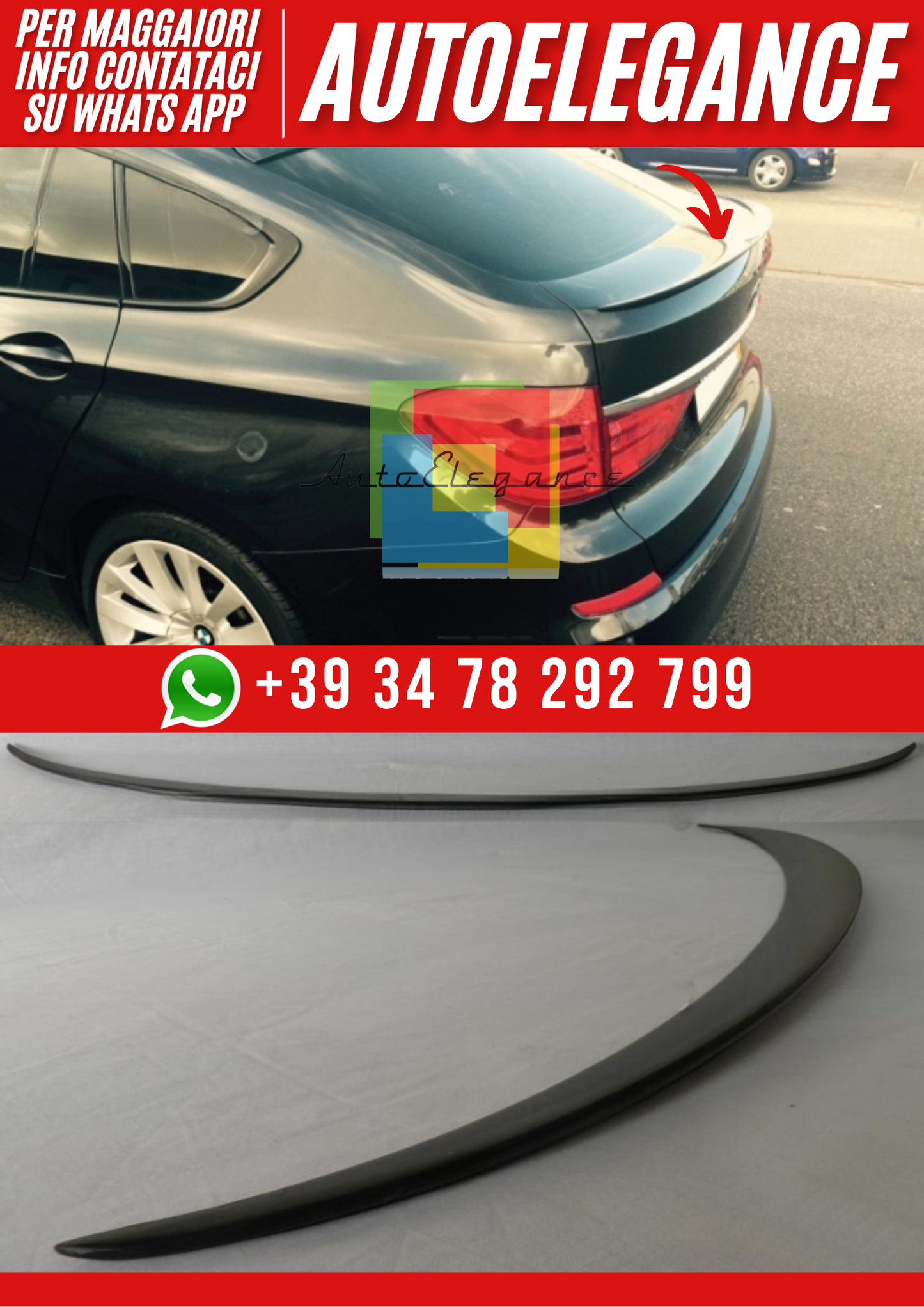 ❤️Spoiler Posteriore Compatibile con BMW Serie 5 GT F07 (2009–2017)❤️