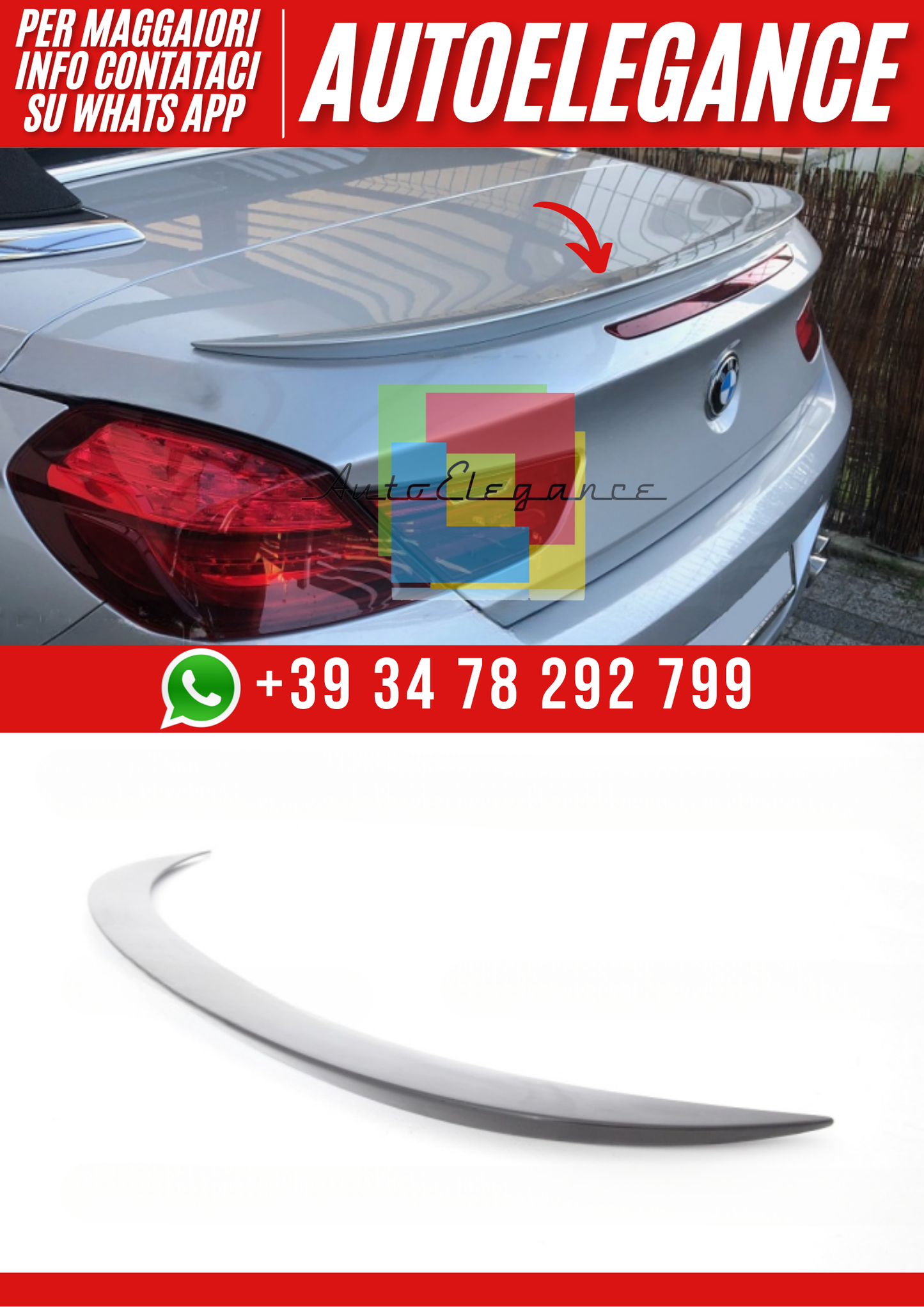❤️Spoiler Compatibile con BMW Serie 6 BMW 6 F12 F13❤️
