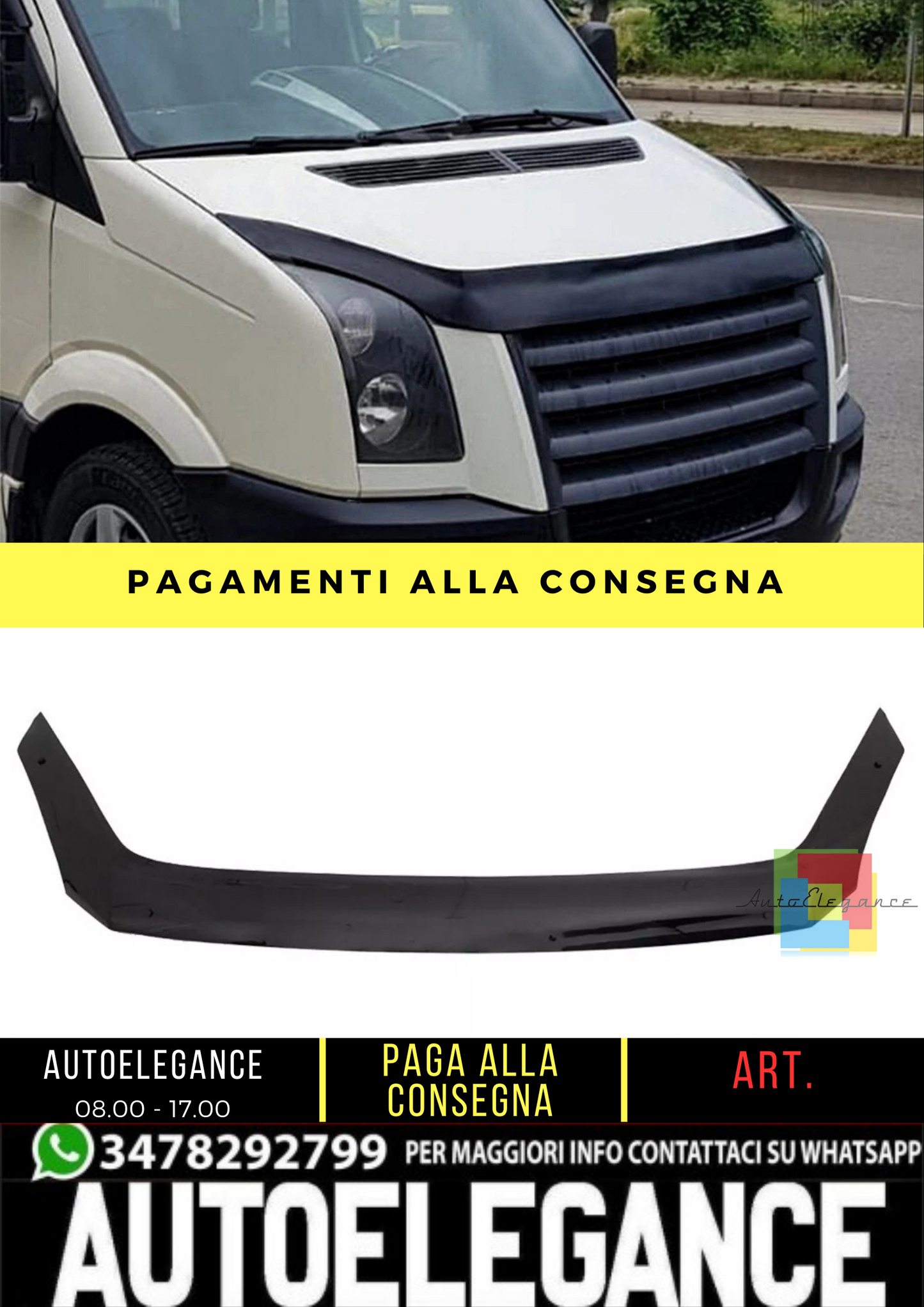 🔥 Protezione cofano adatto per VW Crafter MK1 restyling dal 2006 al 2016 🔥