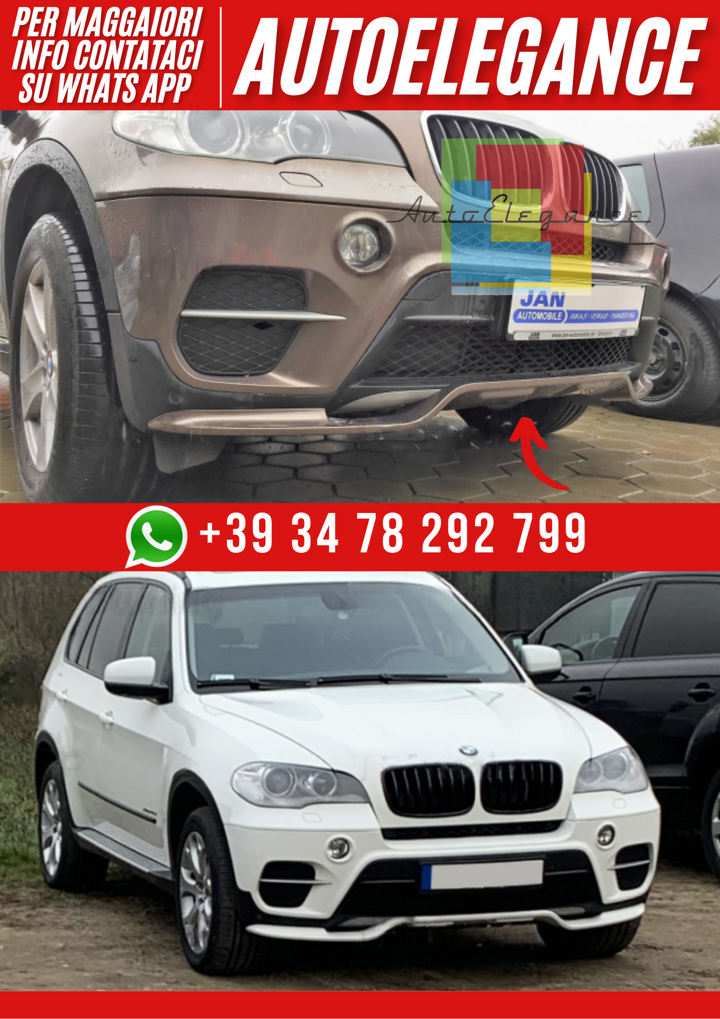❤️Sotto Paraurti Anteriore Compatibile con BMW X5 E70 LCI 2010–2013❤️