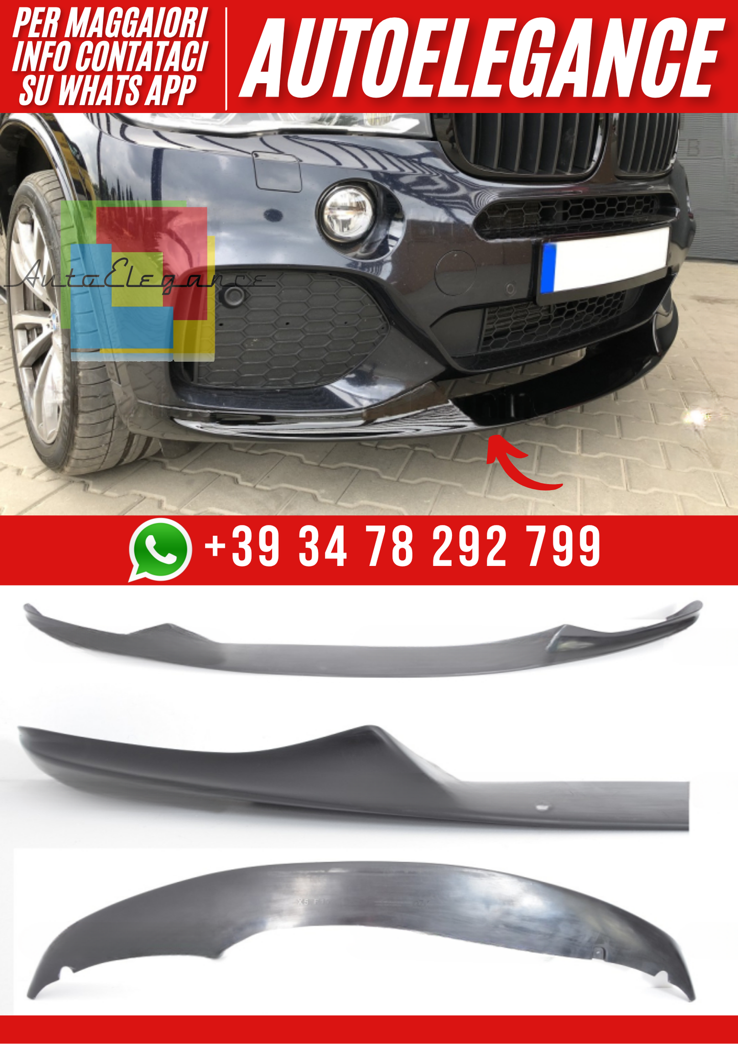 ❤️Splitter Anteriore per Paraurti M BMW X5 F15 (2013–2018)❤️