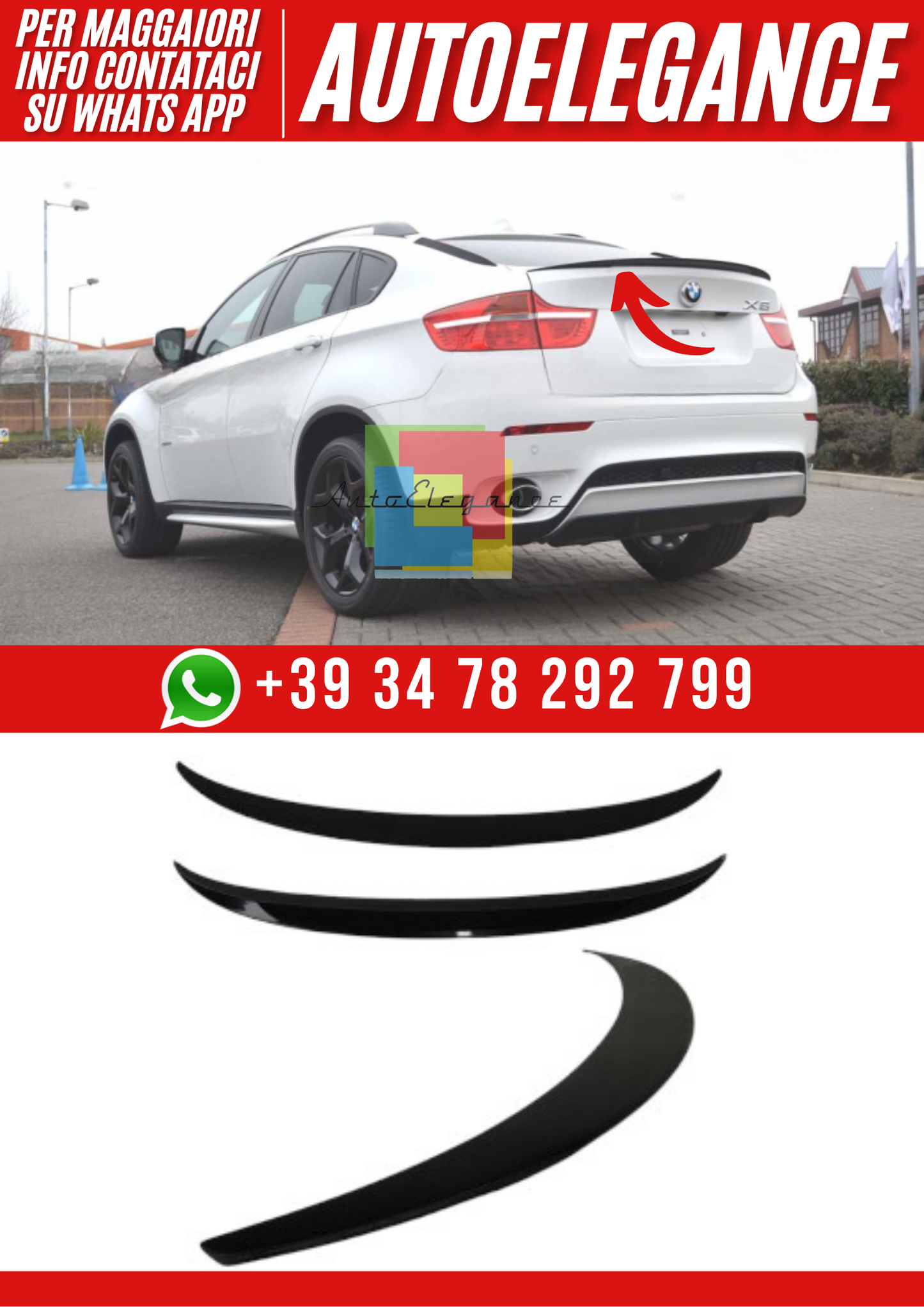 ❤️Spoiler Posteriore Compatibile con BMW X6 E71 (2008–2014) v1 ❤️