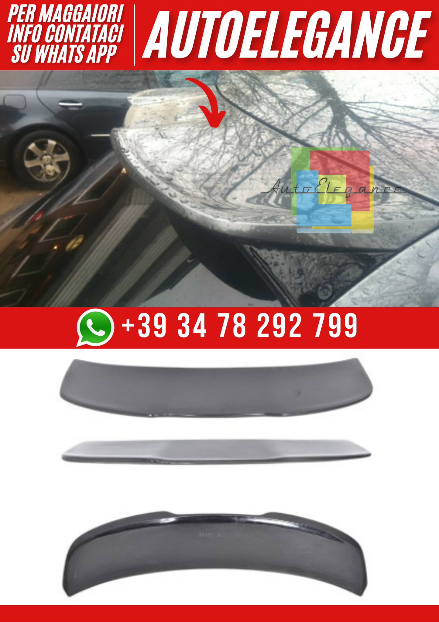 ❤️Estensione Spoiler Posteriore Compatibile con Audi A1 8X 3 Porte (2010–2018)❤️