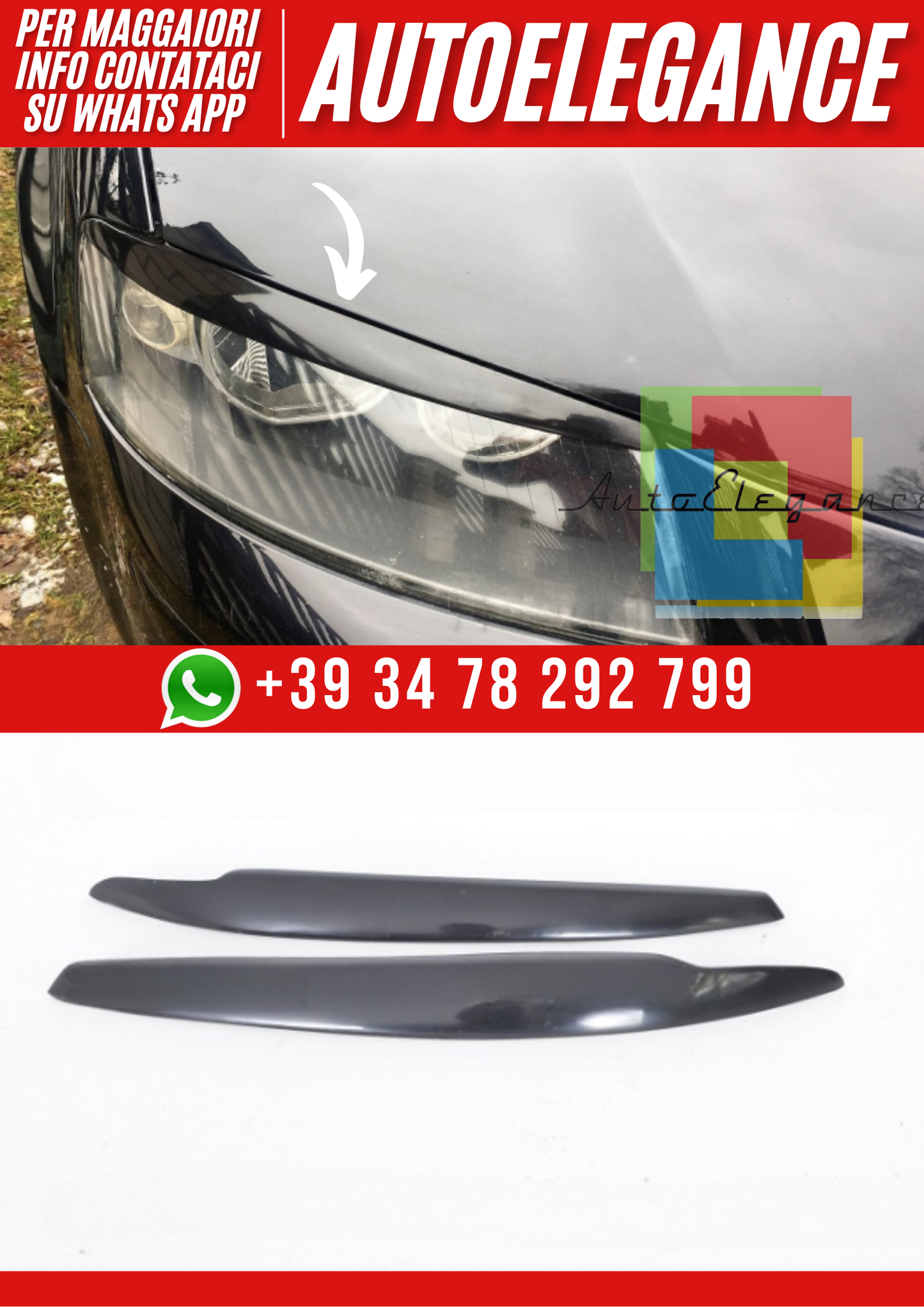 ❤️Palpebre Fari Compatibili con Audi A3 8P 2003–2008 – Look Sportivo❤️