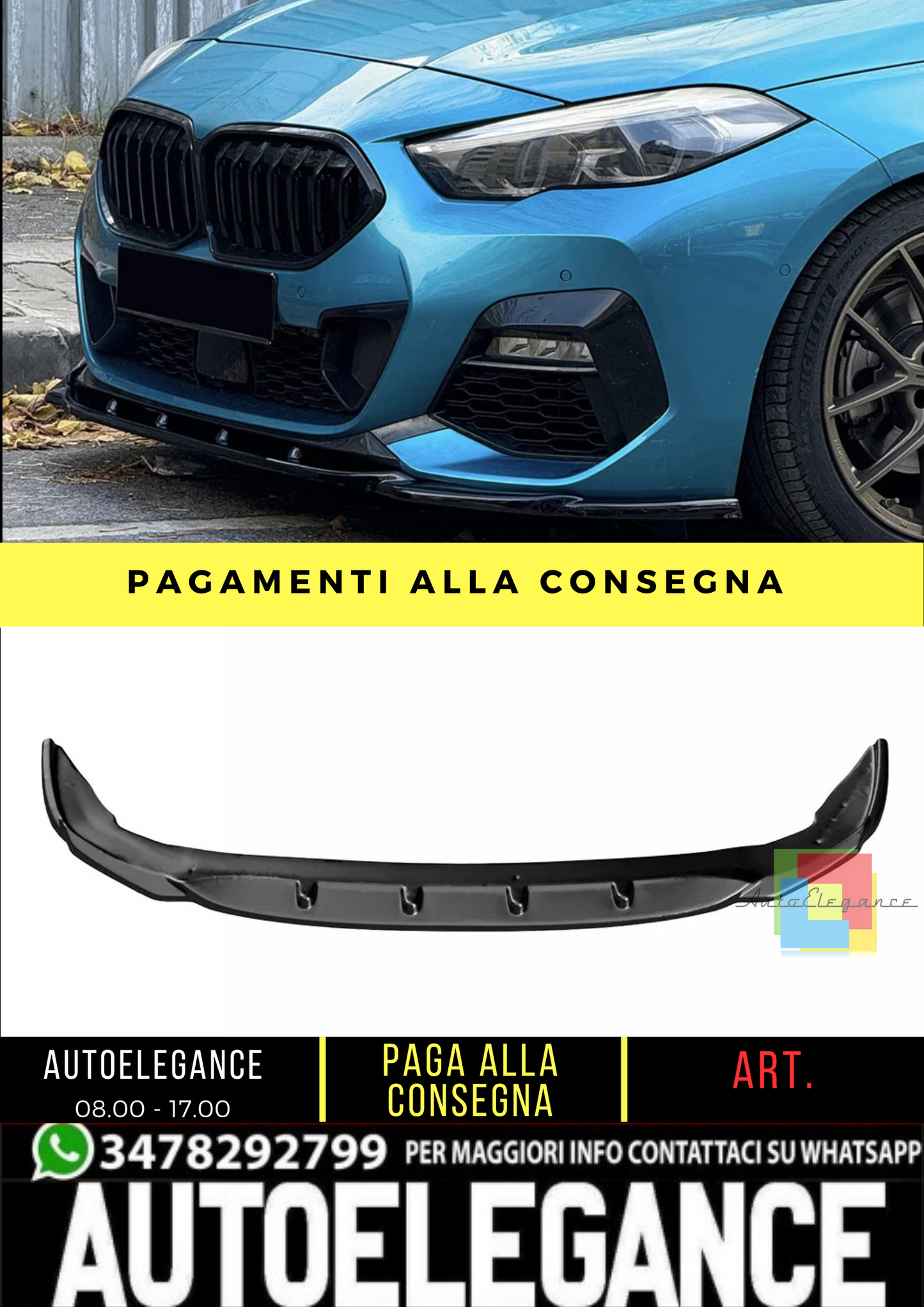 🔥 Spoiler Anteriore adatto per BMW Serie 2 F44 Gran Coupé 🔥