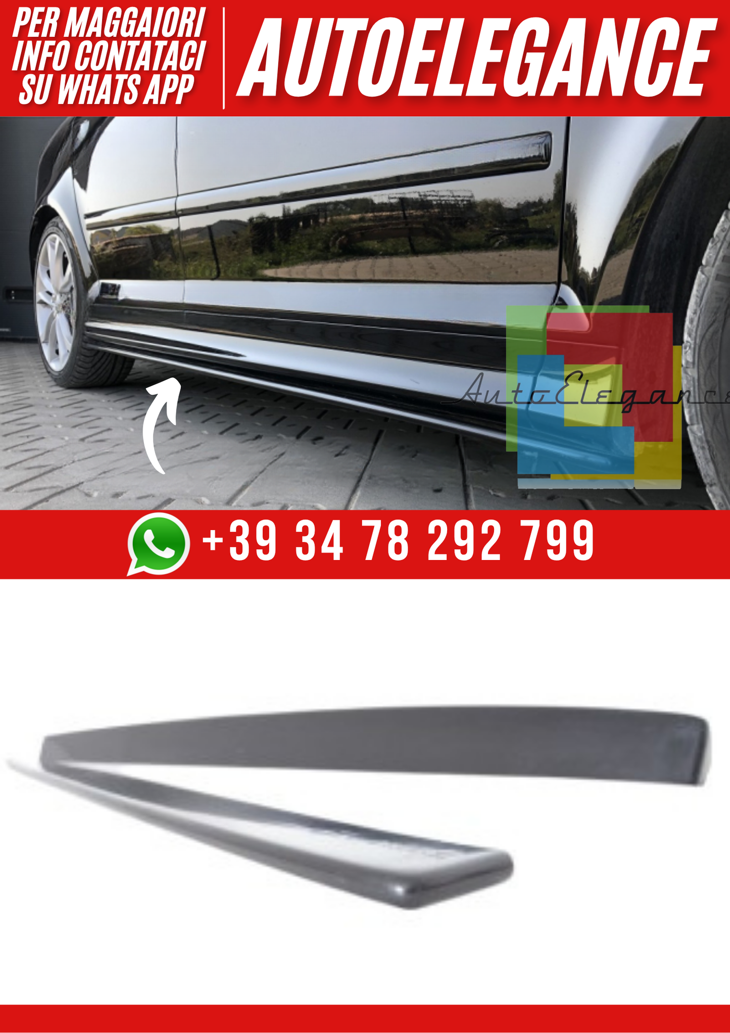 ❤️Sotto Minigonne Laterali Compatibili con Audi S3 / RS3 8P 8PA 2003–2012❤️