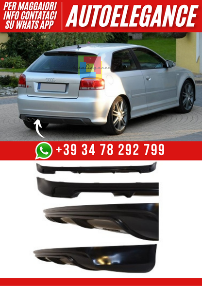 ❤️Diffusore Posteriore Compatibile con Audi A3 8P 3 Porte 2002–2008❤️