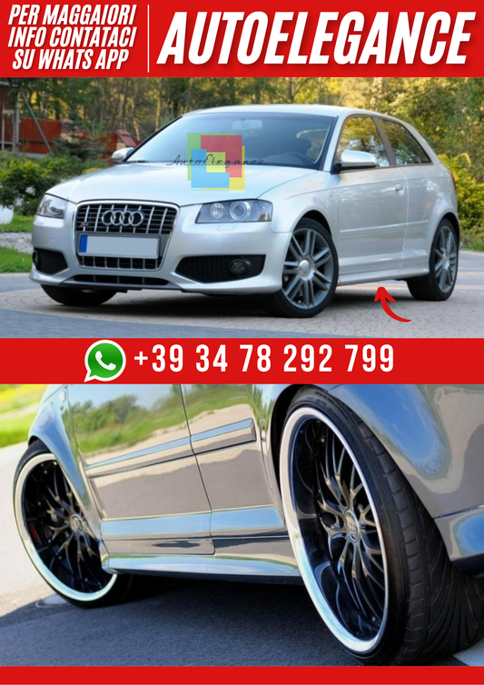 ❤️Minigonne Laterali Compatibili con Audi A3 8P 3 Porte 2003–2012 V3❤️