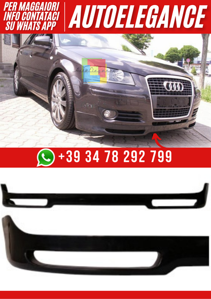 ❤️Spoiler Anteriore Compatibile con Audi A3 8P/8PA 2005–2008 – Versione II❤️