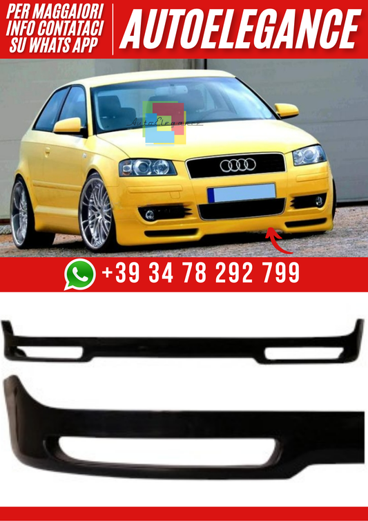 ❤️Spoiler Anteriore Compatibile con Audi A3 8P 2003–2005 – Look Sportivo❤️