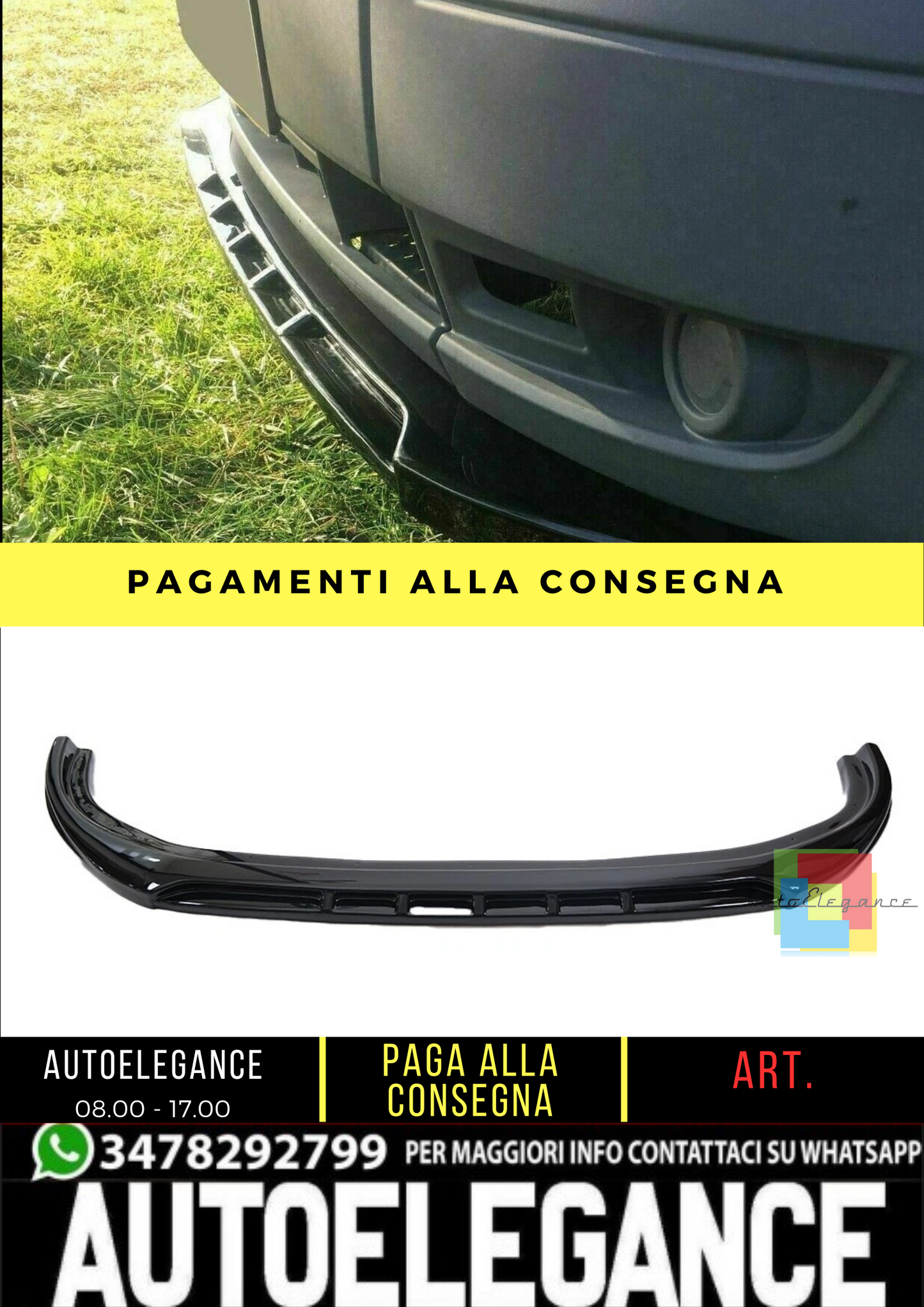 🔥 Spoiler Anteriore adatto per FORD Transit MK7 dal 2007 al 2013 🔥