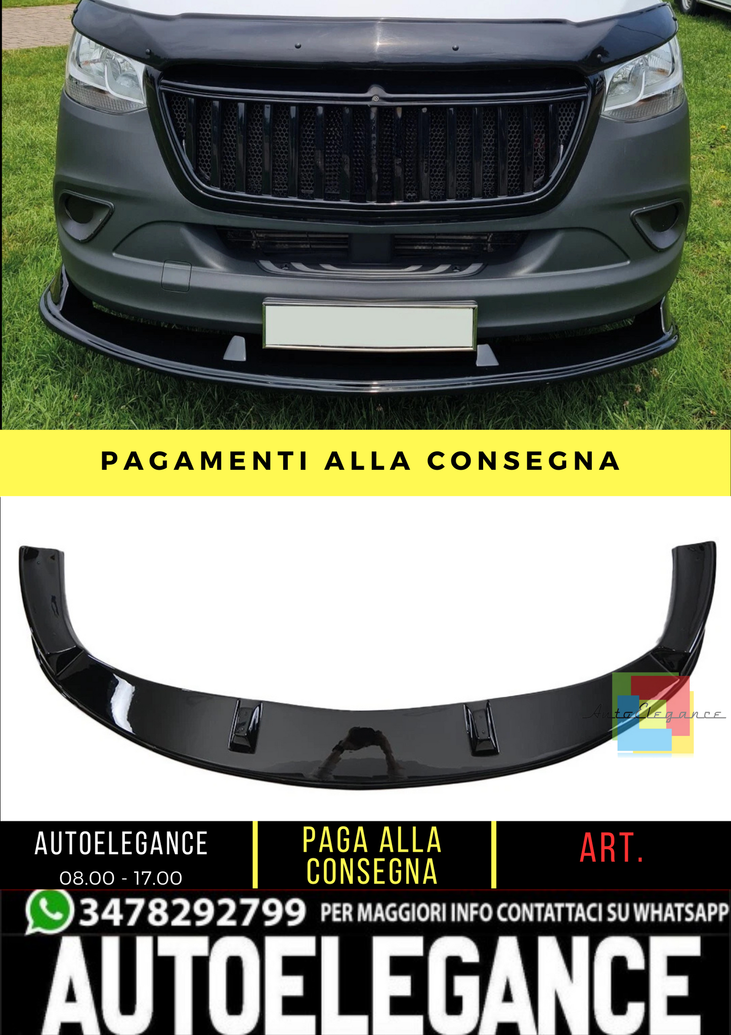 🔥 Spoiler Anteriore adatto per MERCEDES Sprinter W907 dal 2018 🔥