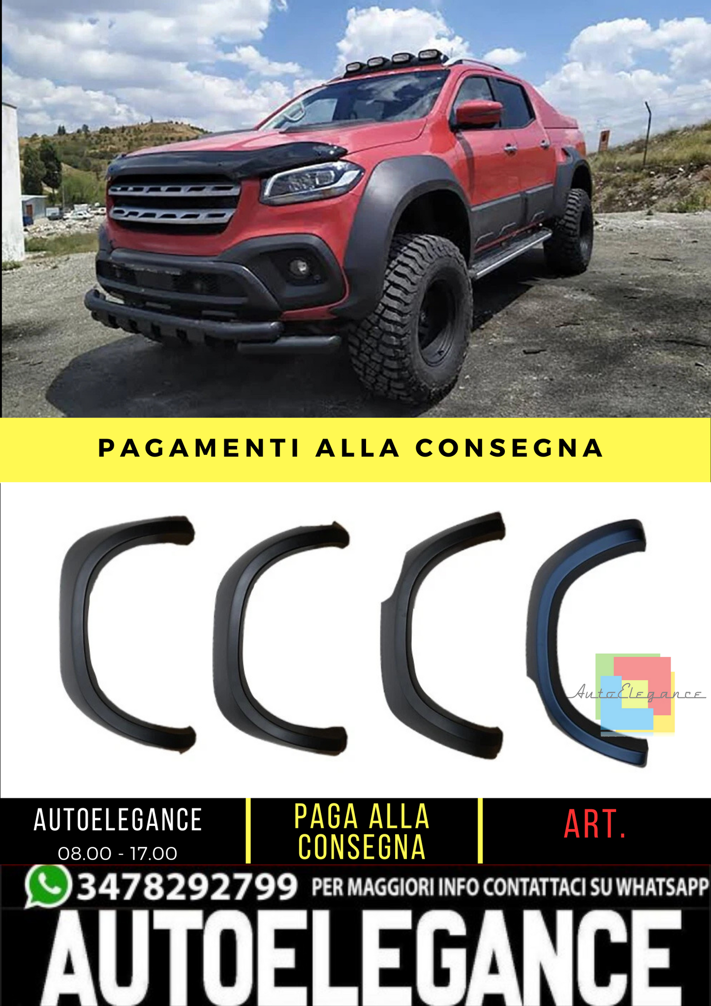 🔥 Protezioni parafango adatto per MERCEDES Classe X dal 2017 🔥