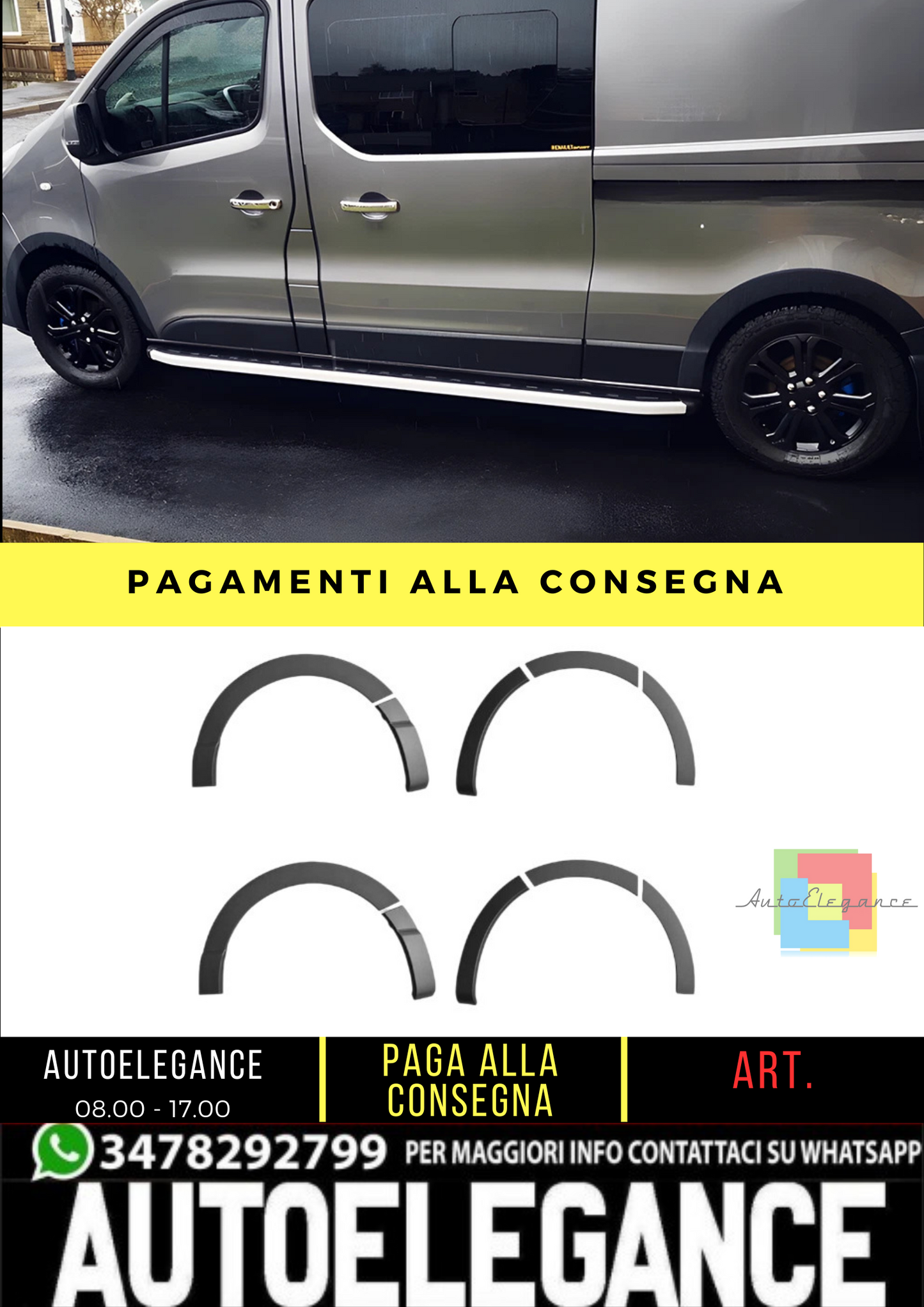 🔥 Protezione passaruota adatto per Renault Trafic dal 2014 al 2018 🔥