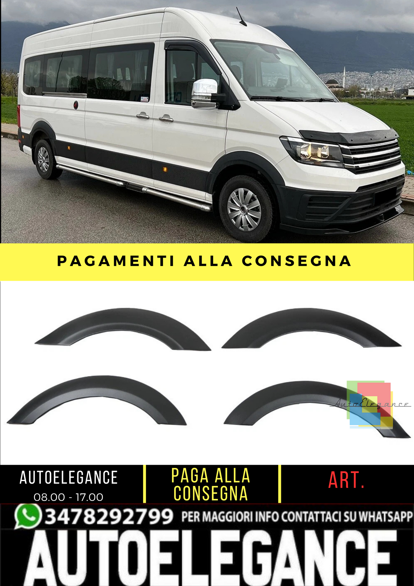 🔥 Protezione passaruota adatto per VW Crafter dal 2017 4 pezzi 🔥