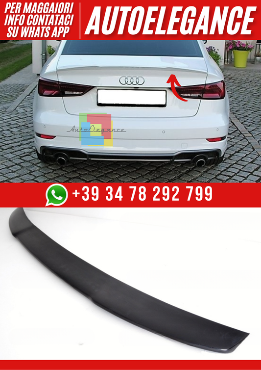 ❤️Spoiler Posteriore per Cofano Audi A3 8V Berlina 2012–2020 Look Sportivo❤️