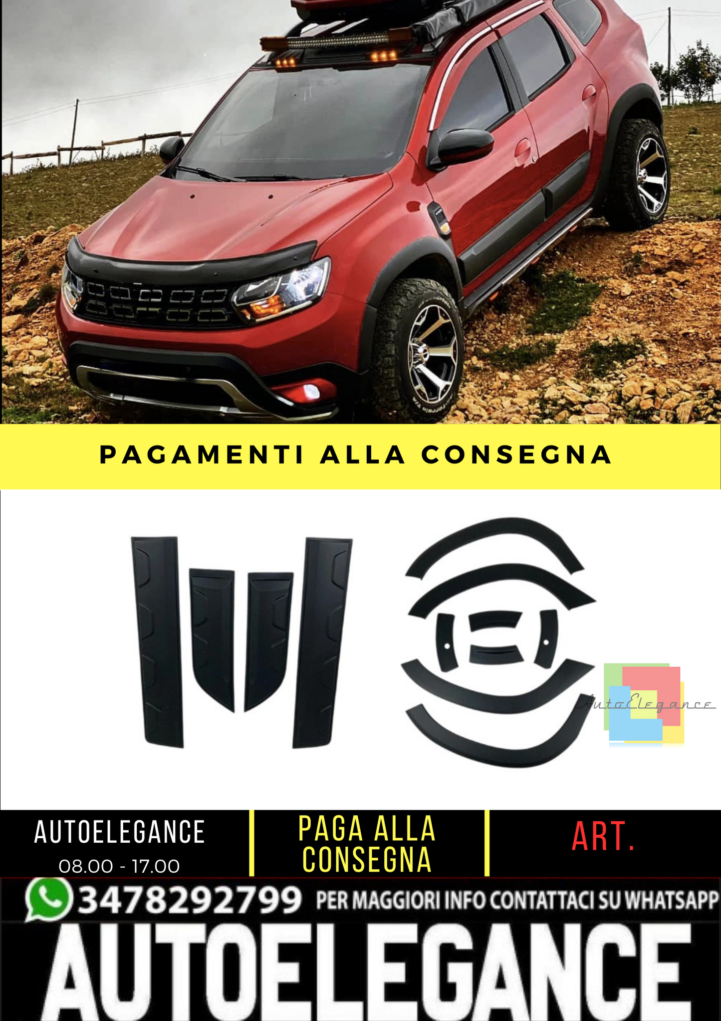 🔥 Kit carrozzeria adatto per DACIA Duster dal 2018 12 pezzi 🔥