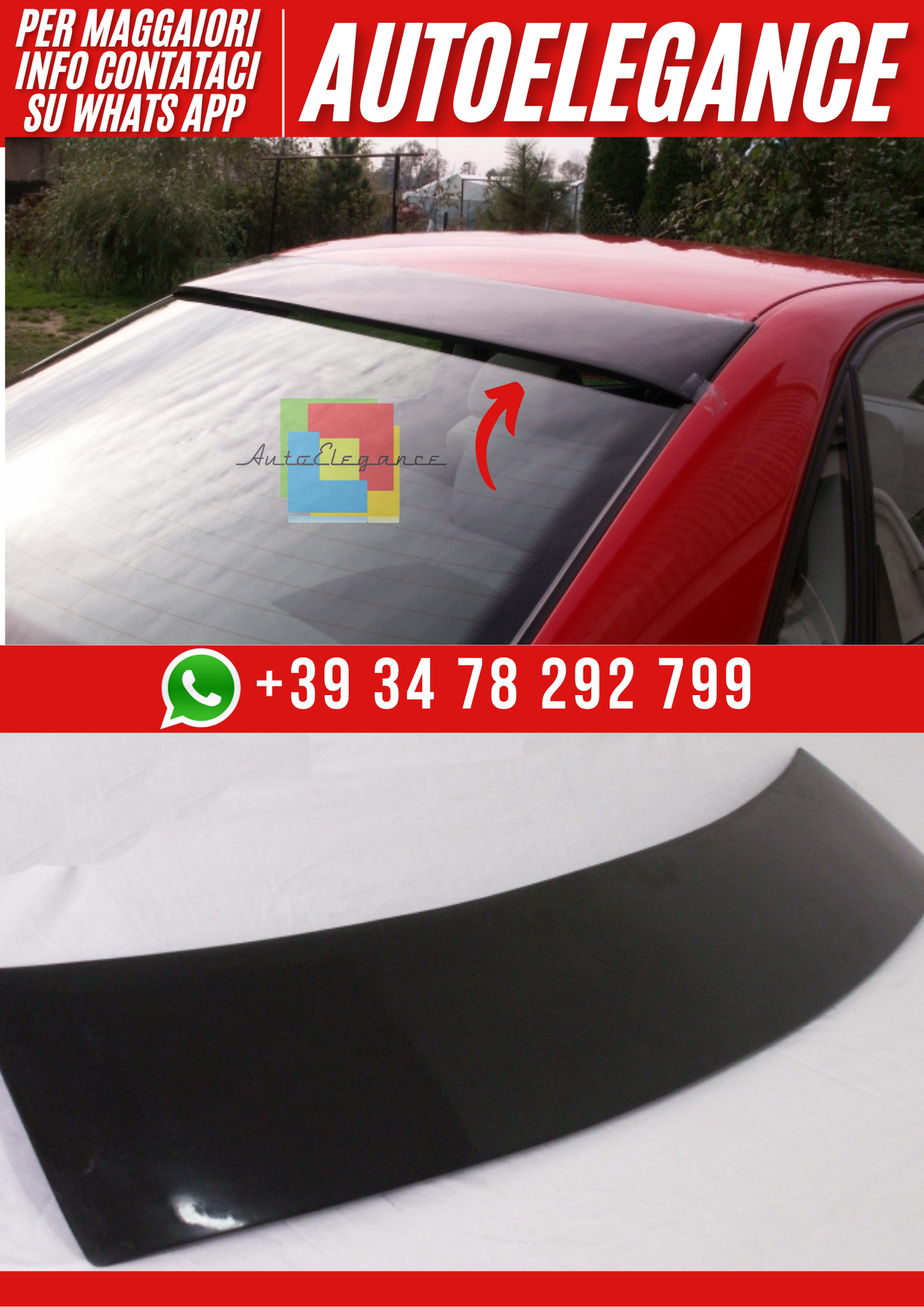 ❤️Spoiler Finestrino Posteriore per Audi A4 B5 1995–2001 Look Sportivo❤️