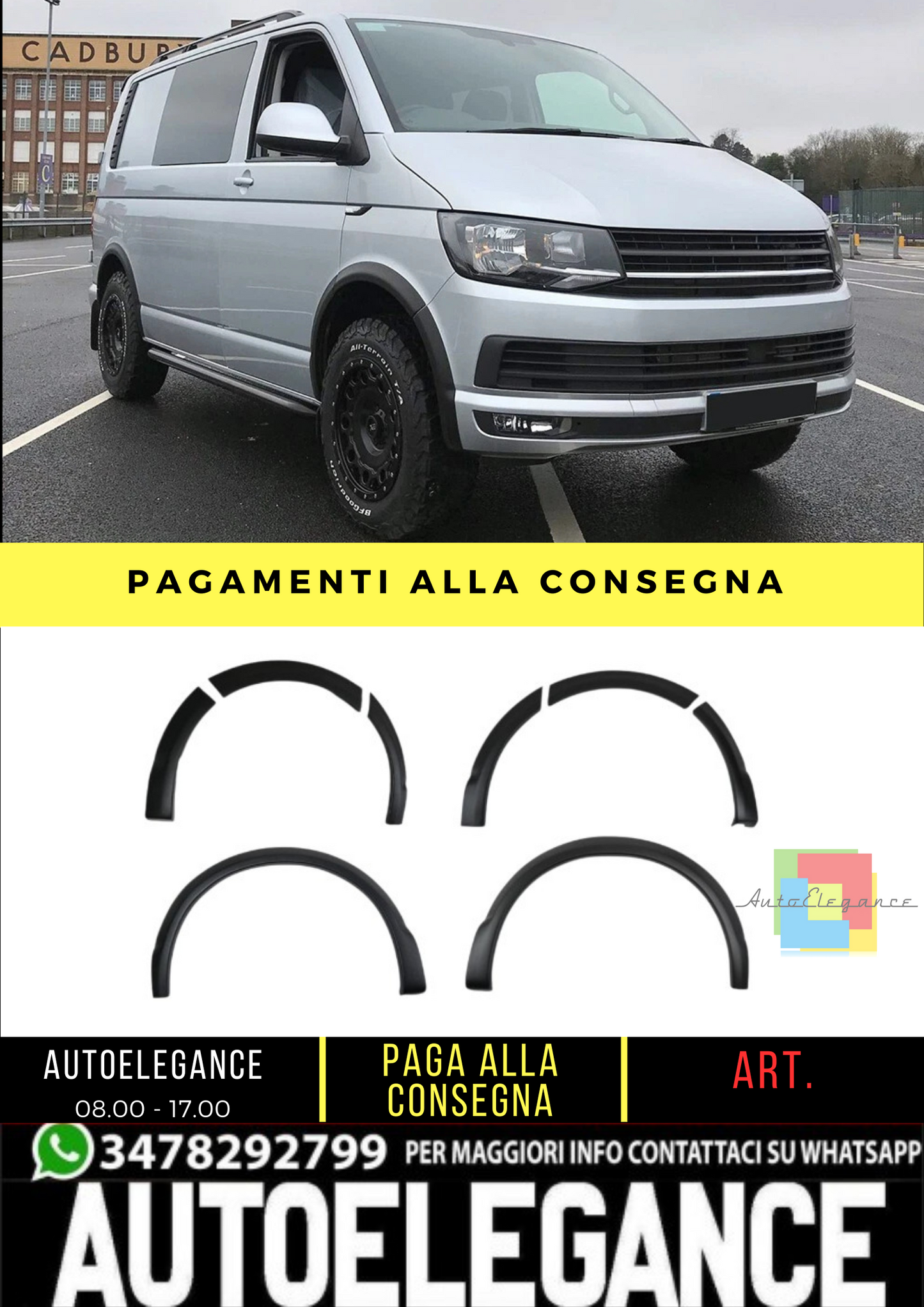 🔥 Protezione passaruota adatto per VW Transporter T6 2015 2019 🔥