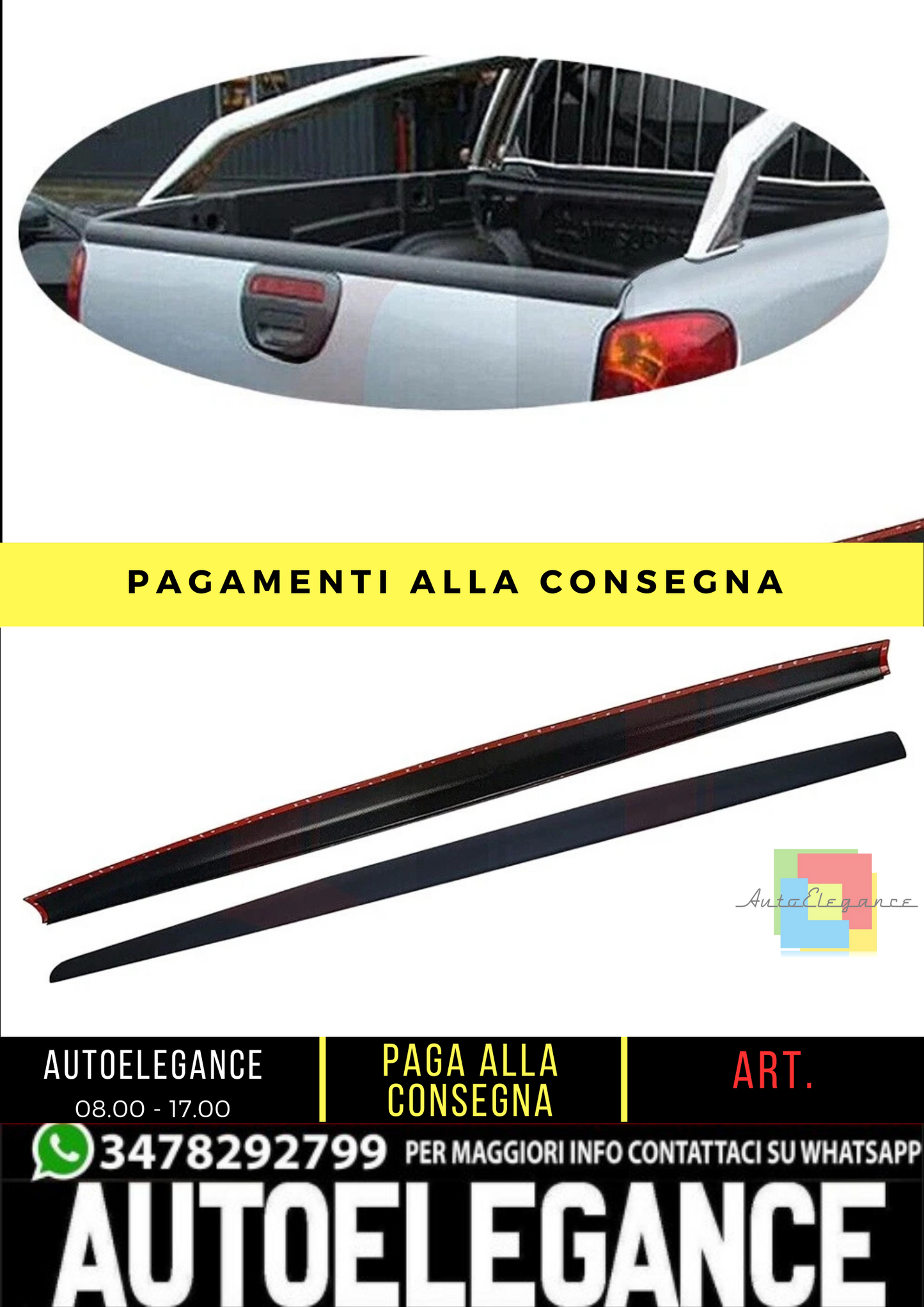 🔥 Copri Paraurti Portellone adatto per MITSUBISHI L200 dal 2007 al 2014 🔥