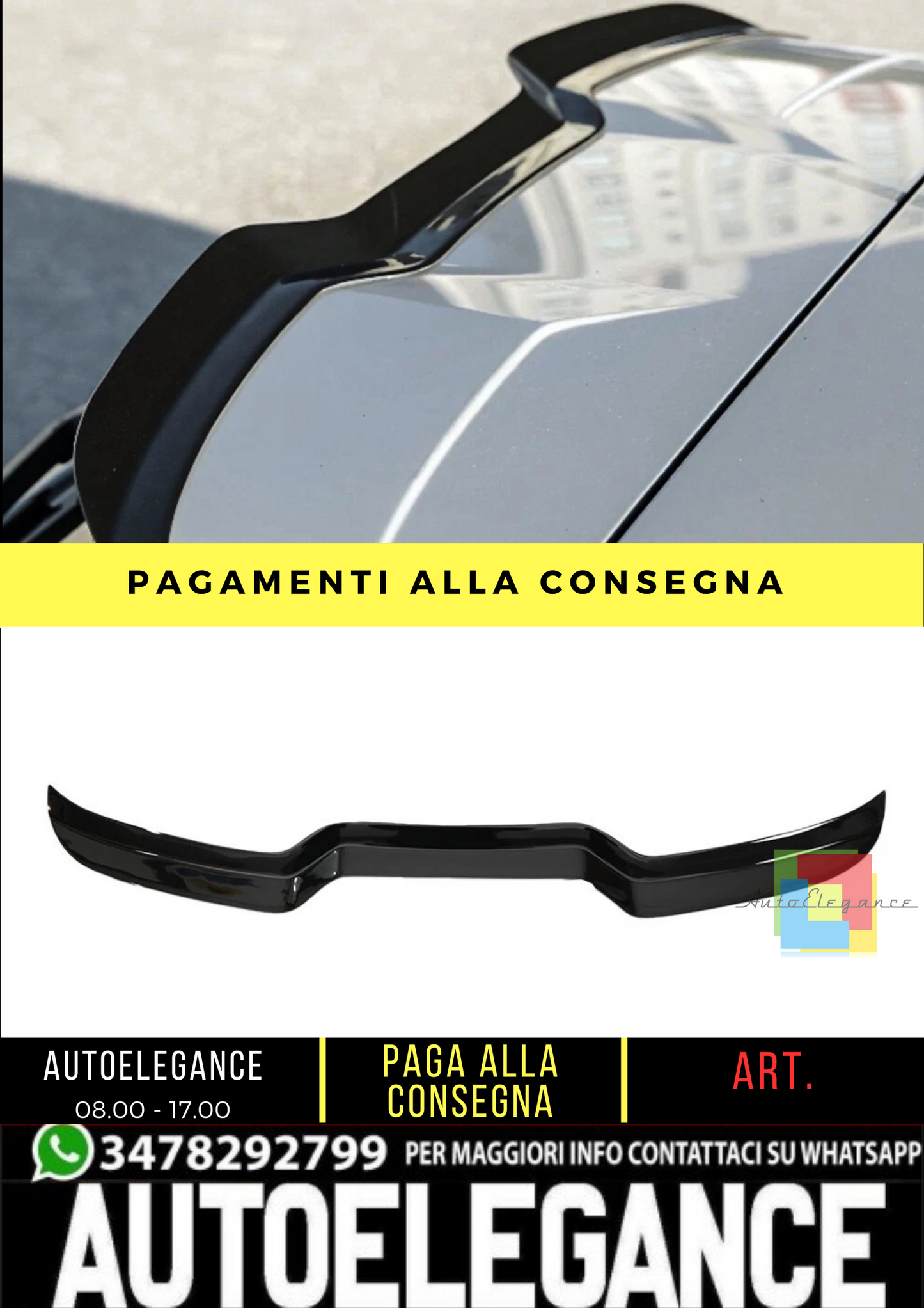 🔥 Spoiler sul tetto adatto per AUDI RS3 8V Sportback dal 2015 al 2016 🔥