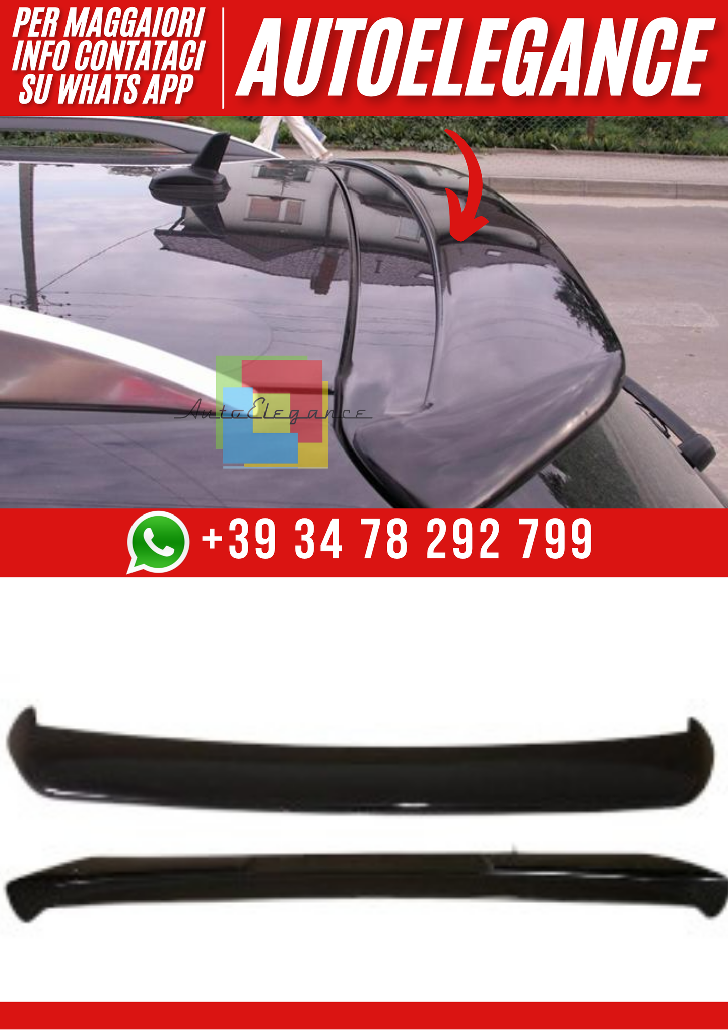 ❤️Spoiler Tetto Posteriore Ver.2 Compatibile con Audi A4 B6 Avant 2001–2004❤️