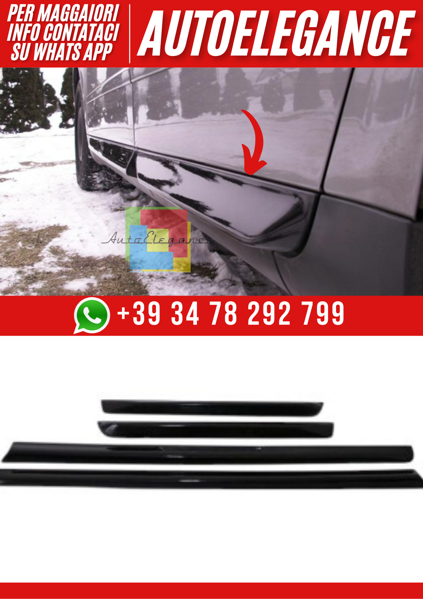 ❤️Set Rivestimenti Laterali S-Line Look per Audi A4 B6/B7 2001–2008❤️