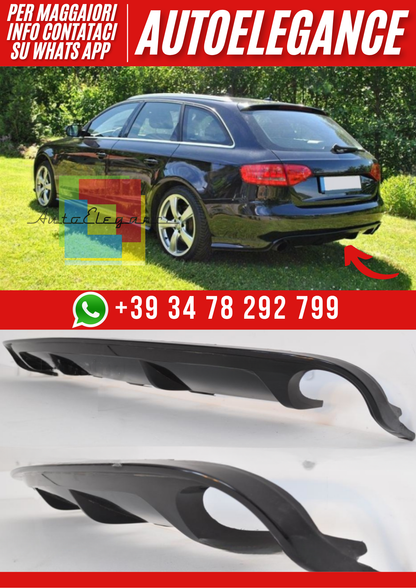 ❤️Diffusore Posteriore Ver. 5 per Audi A4 B8 Berlina 2008–2011 ❤️