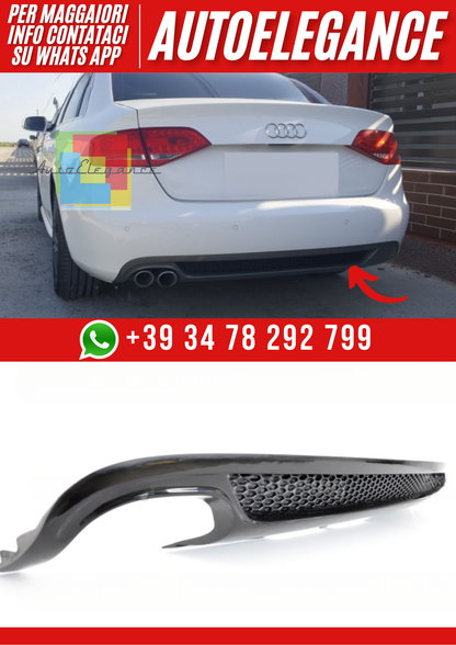 ❤️Diffusore Posteriore Ver. 4 per Audi A4 B8 Berlina 2008–2011 ❤️