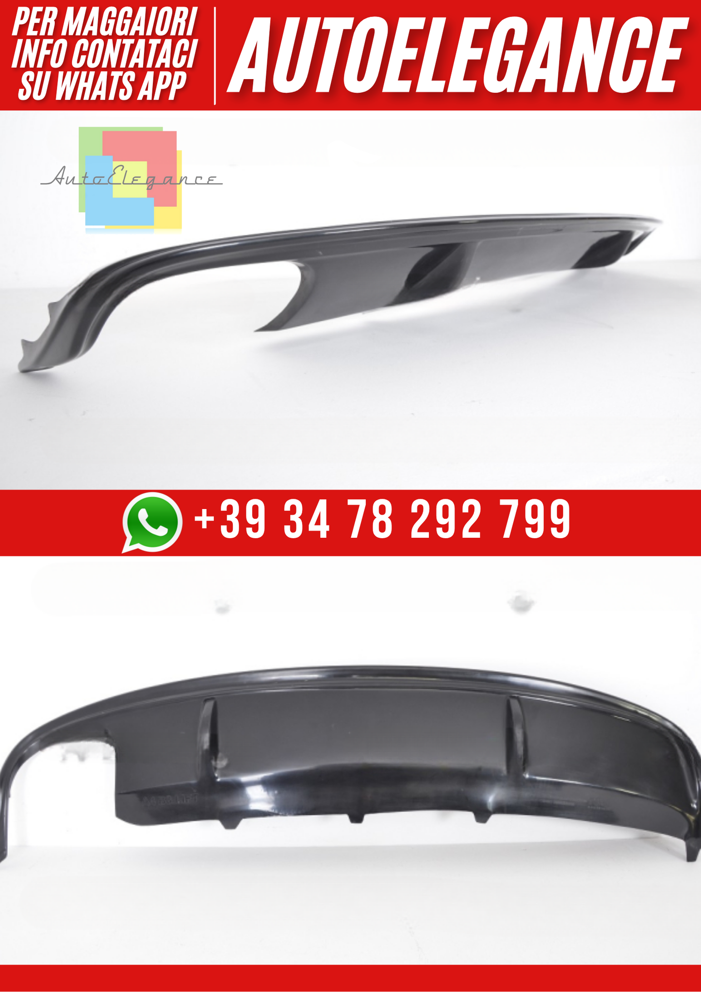 ❤️Diffusore Posteriore Ver. 4 per Audi A4 B8 2011–2015 ❤️