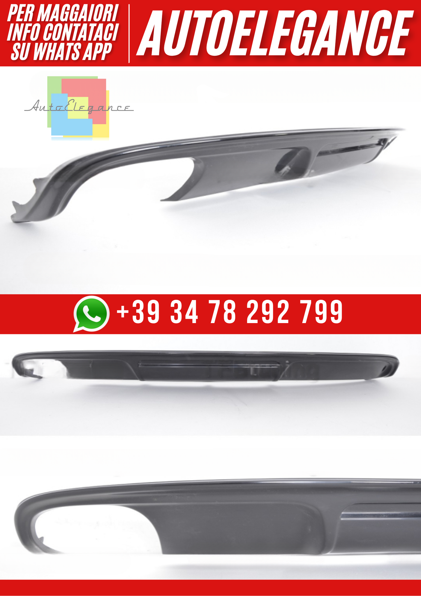 ❤️Diffusore Posteriore Ver. 5 per Audi A4 B8 2011–2015 ❤️