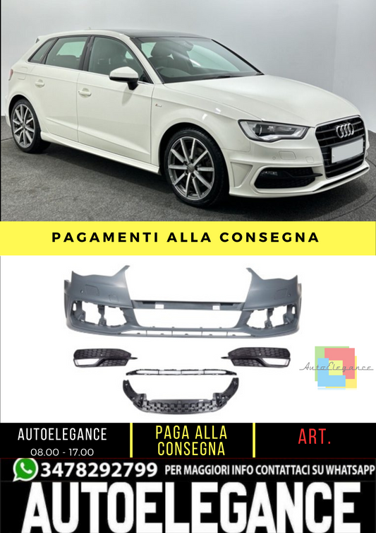 🔥 Paraurti anteriore S-line Look per Audi A3 (8V) Sportback (2012-2015) 🔥