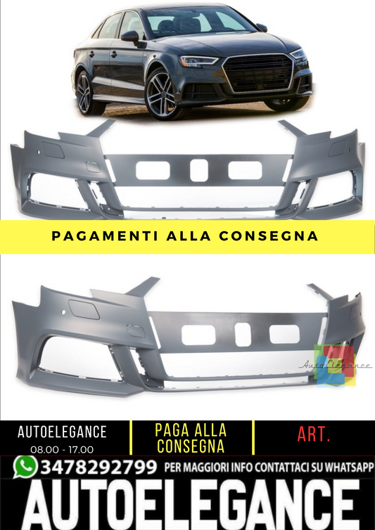 🔥 Paraurti anteriore S-line Look per Audi A3 (8V) Berlina Facelift (16-19) 🔥