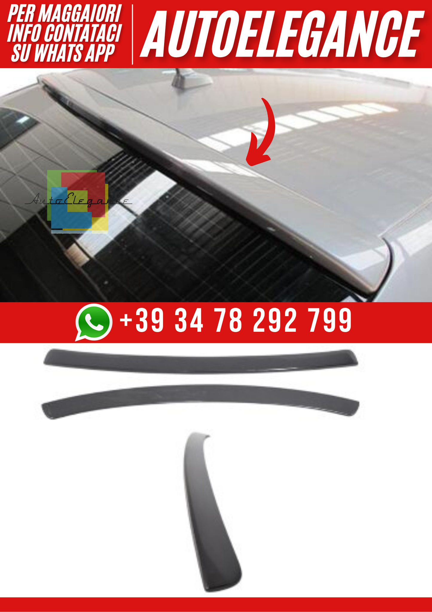 ❤️Spoiler Visiera Tetto per Audi A4 B8 Berlina 2008–2015 ❤️