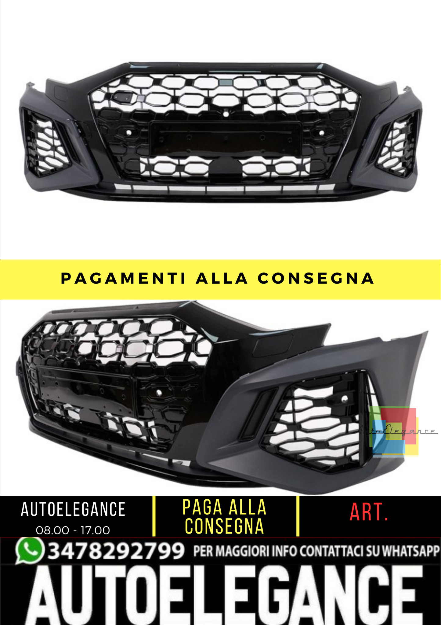 🔥 Paraurti anteriore RS3 Look per Audi A3 (8Y) Berlina Facelift 2020- 🔥