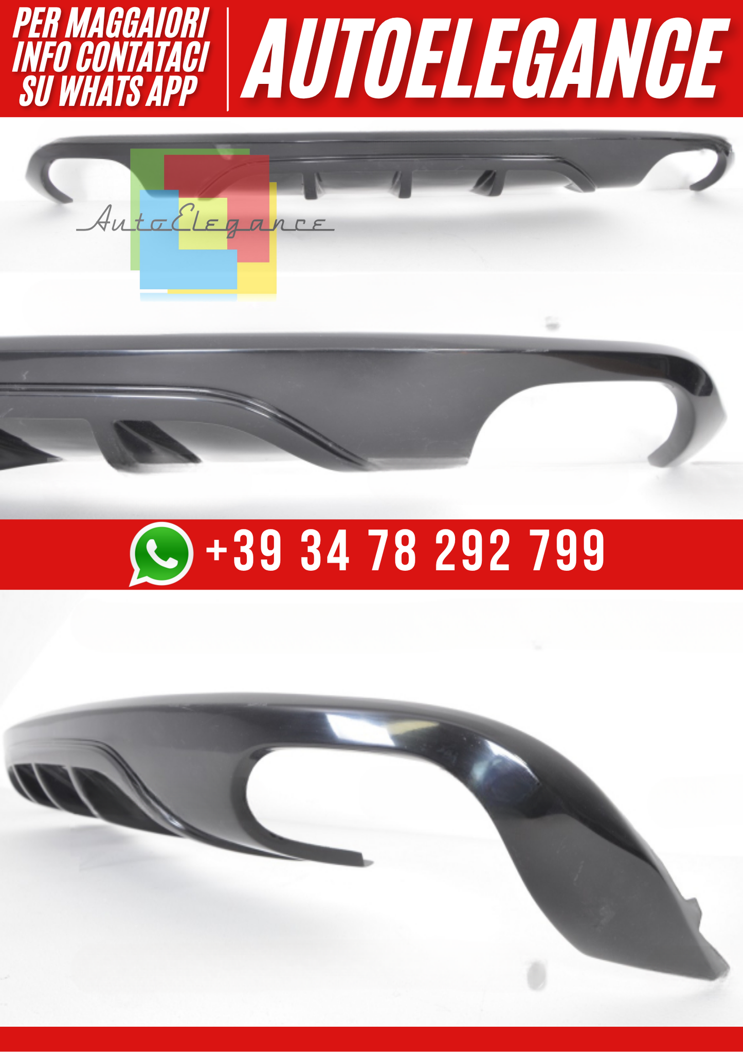 ❤️Diffusore Posteriore per Audi A5 Cabrio 8F 2007–2011 – Design Sportivo Ver6 ❤️