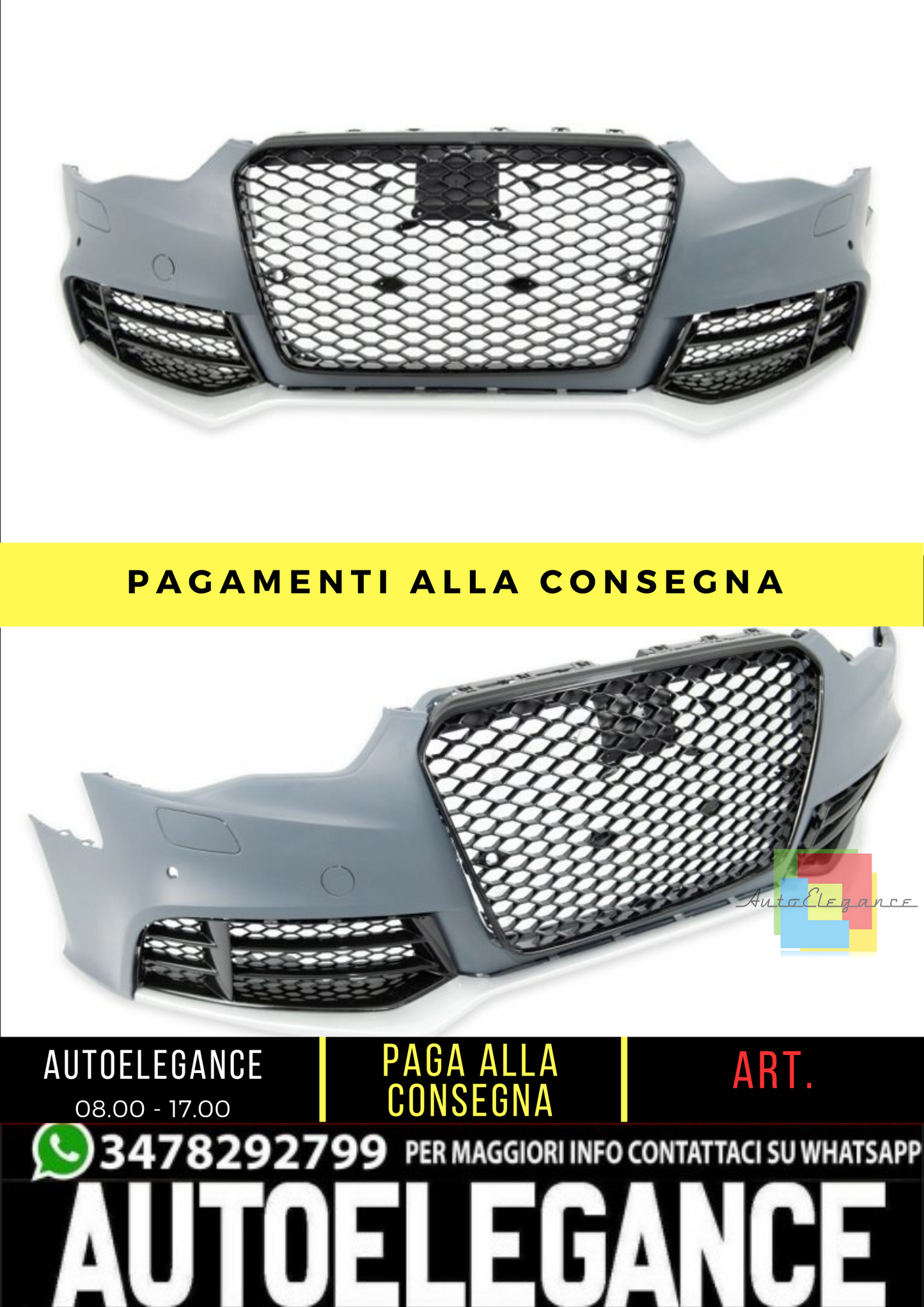 🔥 Paraurti anteriore RS5 Look per Audi A5 (8T) Coupe Cabrio Sportback 12-17 🔥