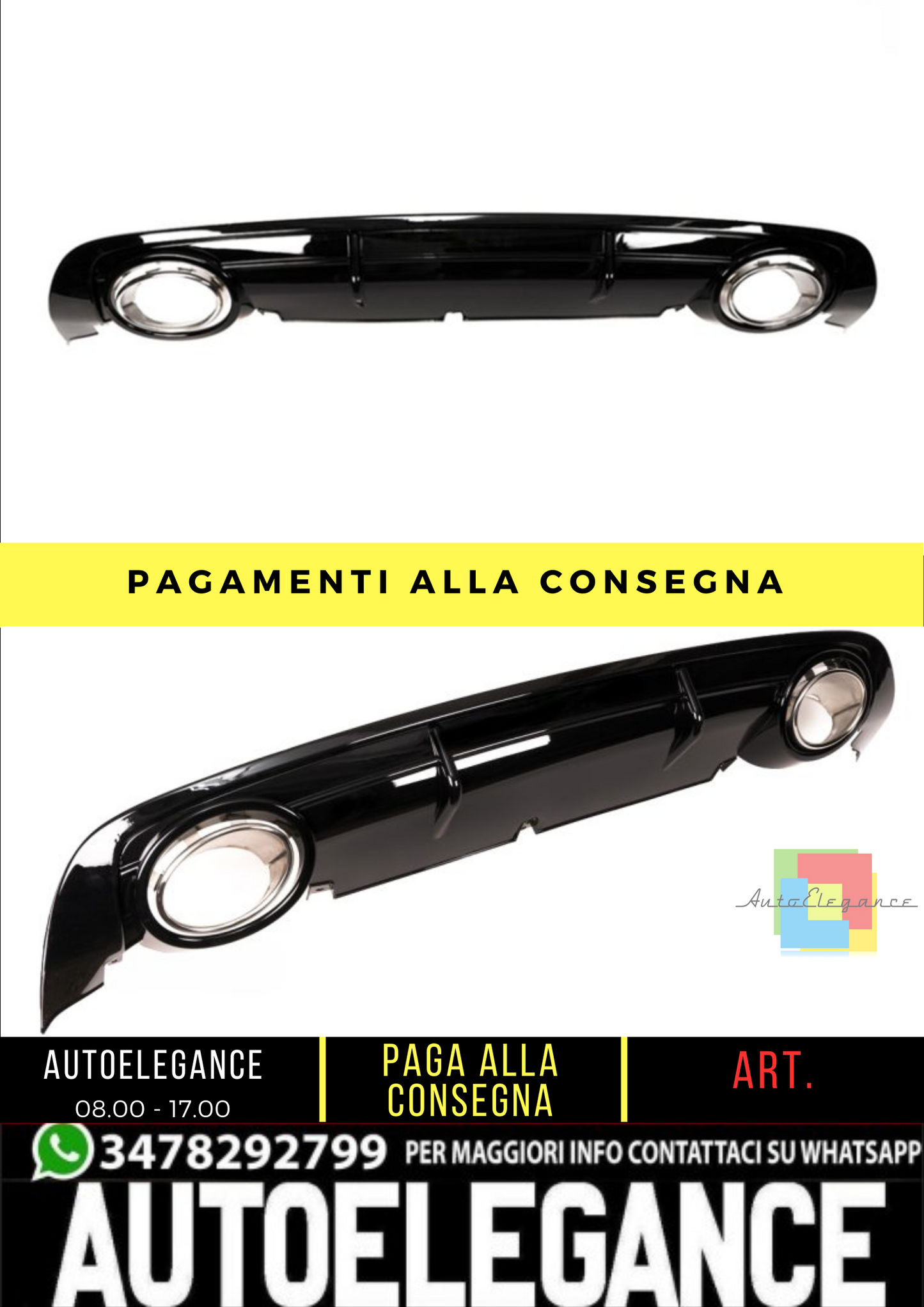 🔥 Diffusore Paraurti Posteriore RS6 per Audi A6 C6 (4F) Berlina 2008-2011 🔥