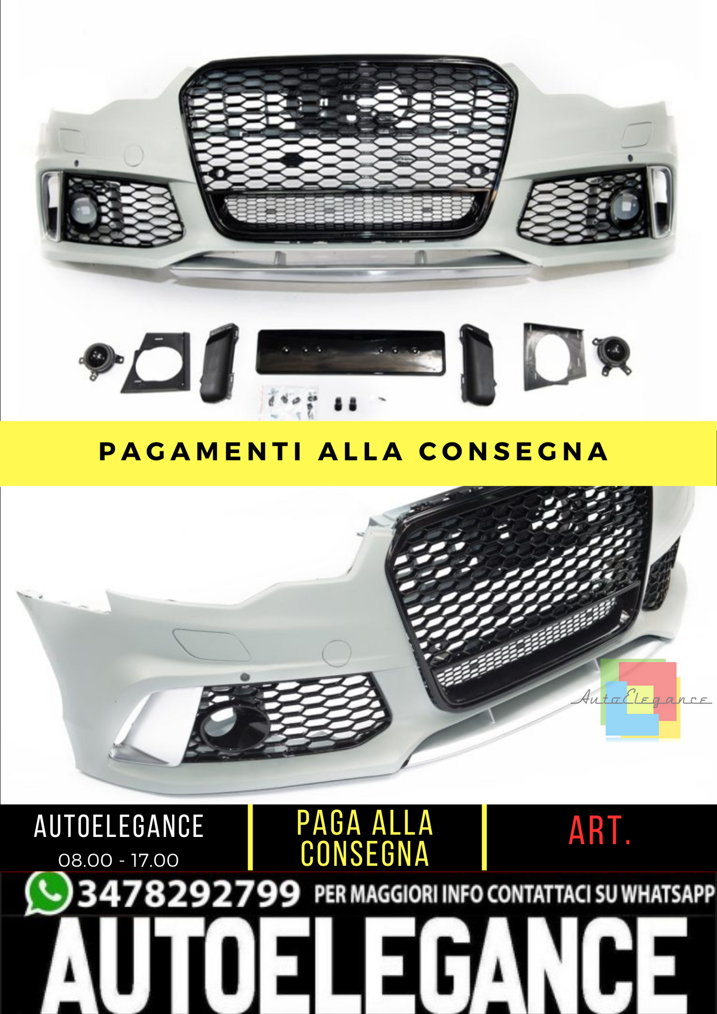 🔥 Paraurti anteriore RS6 Look per Audi A6 C7 (4G) Berlina Avant (2011-2014) 🔥
