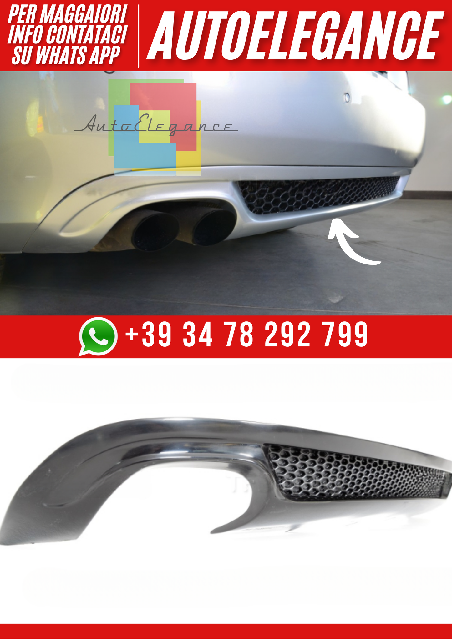 💕Diffusore Posteriore per Audi A5 Cabrio 8F 2007–2011   Versio 3💕