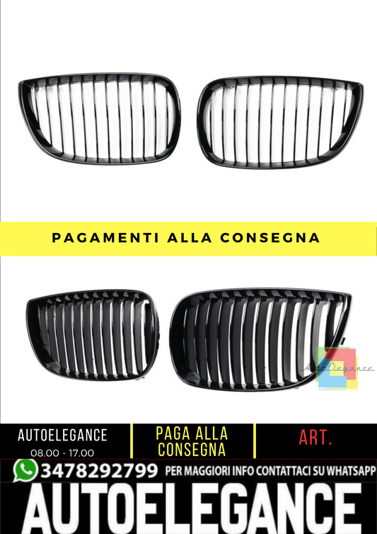 🔥 Griglia Anteriore per Bmw 1 E81, E87 (2004-2012) Single Line Nero Lucido 🔥