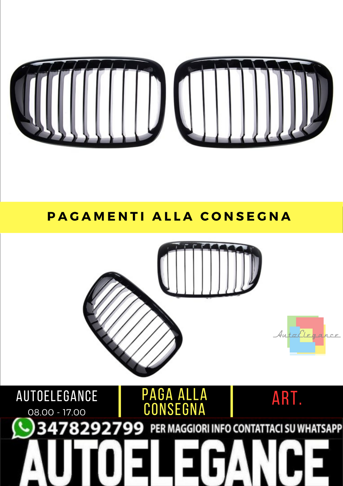 🔥 Griglia Anteriore per Bmw 1 (F20, F21) Hatchback (2011-2015) Single Line 🔥