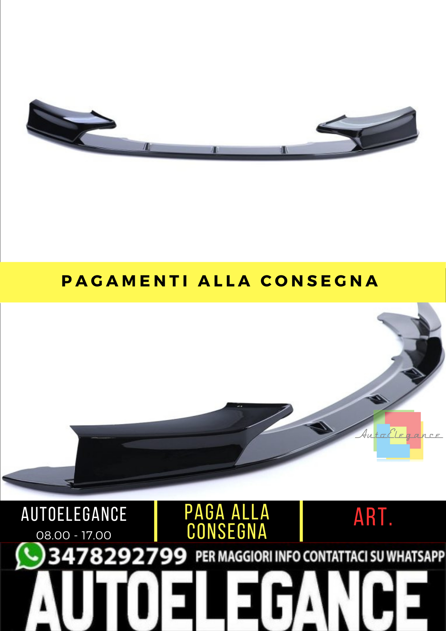 🔥 Spoiler Anteriore M-Sport Look per Bmw 1 (F20, F21) Hatchback (2011-2015) 🔥