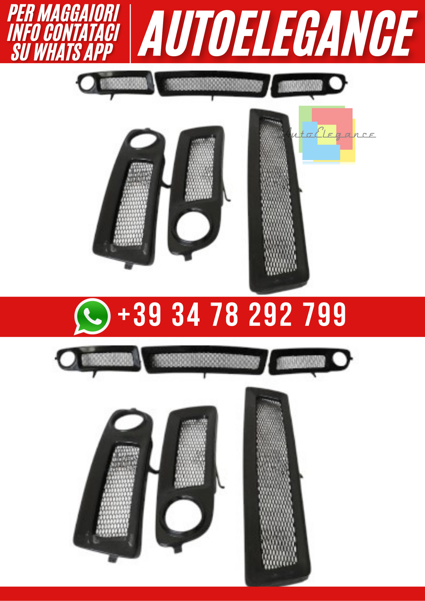 💕Set Prese d'Aria per Paraurti Anteriore Compatibile con Audi A6 C5 1997–2001💕