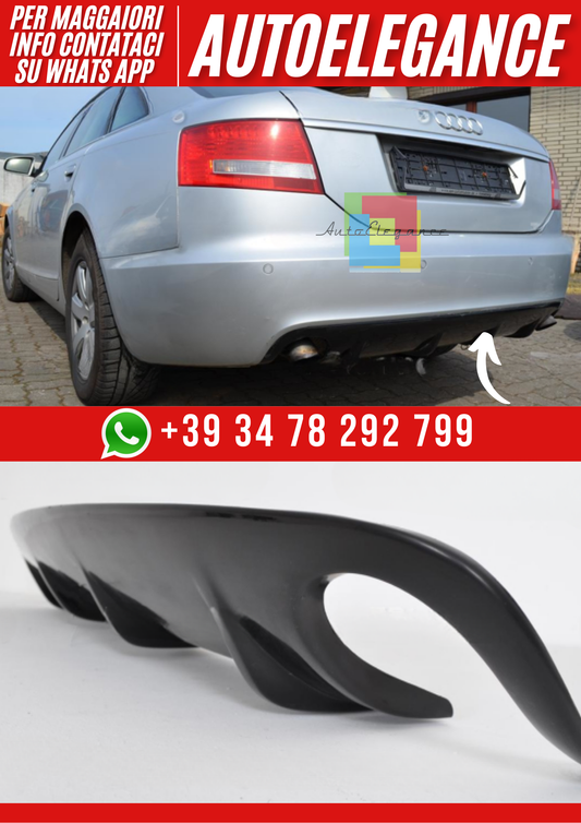 💕Diffusore posteriore paraurti per Audi A6 C6 Berlina 2004–2009 – Look RS6 v1💕